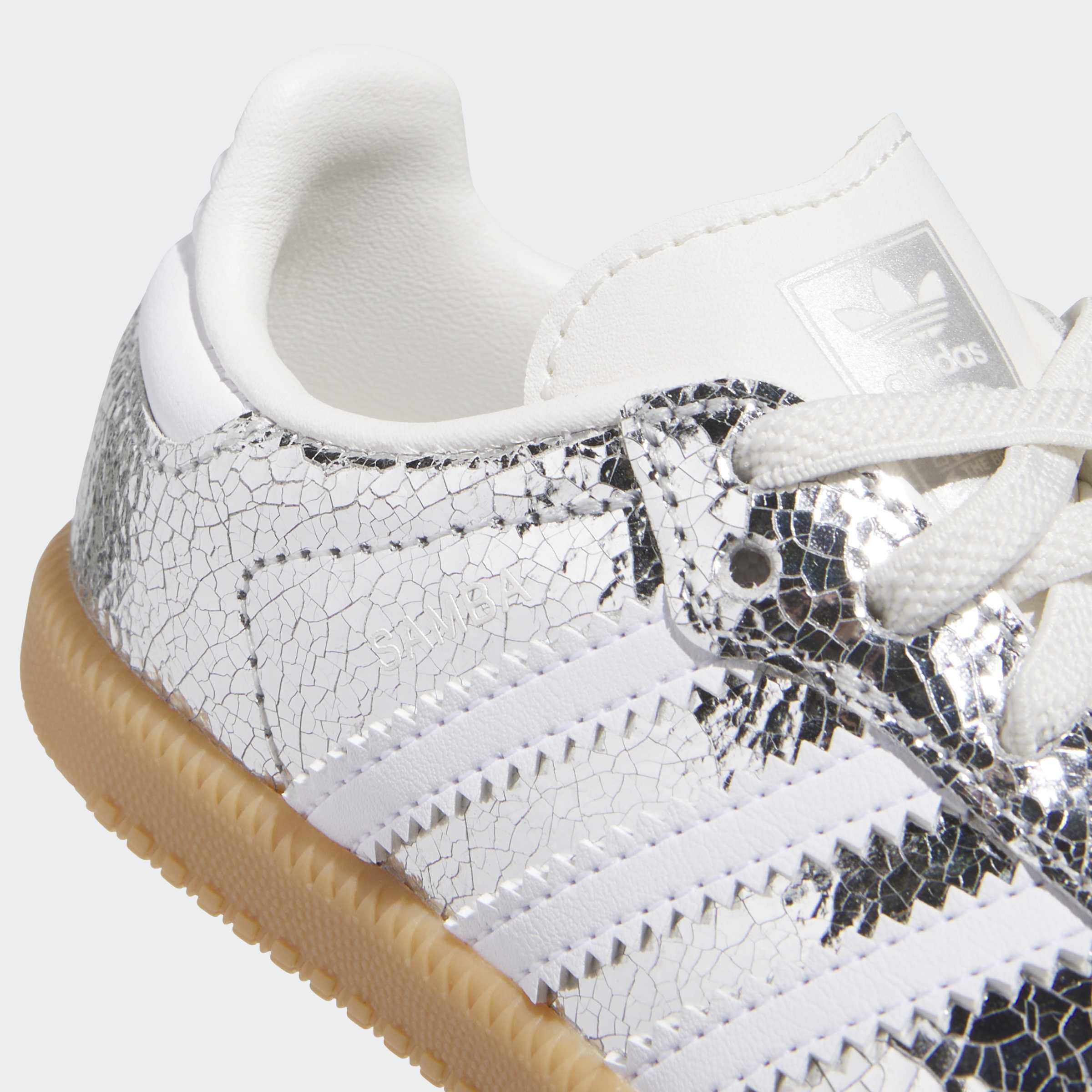 Toddlers adidas Originals Samba OG Shoes Silver Metallic / Cloud White / Gum
