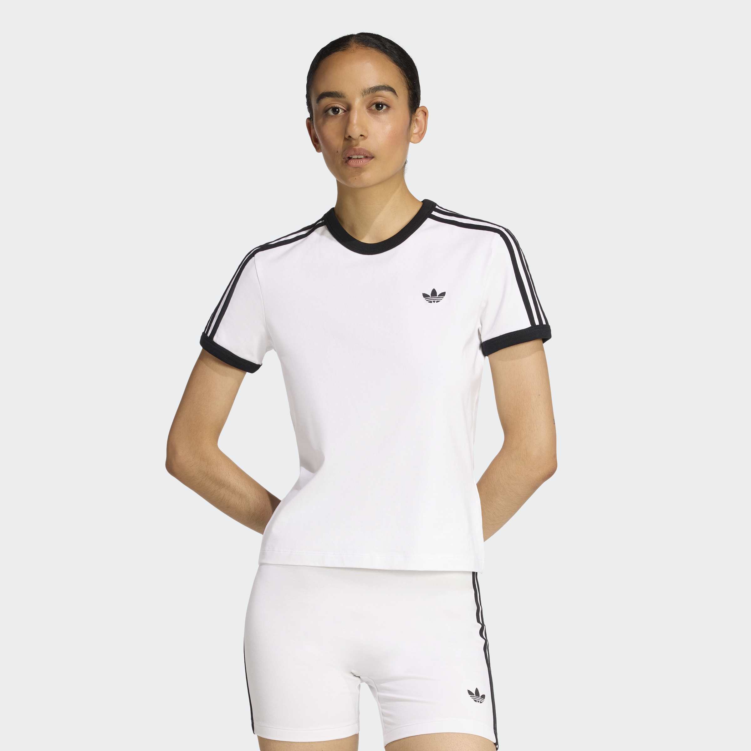 Women's adidas Originals 3-Stripes Slim Tee White