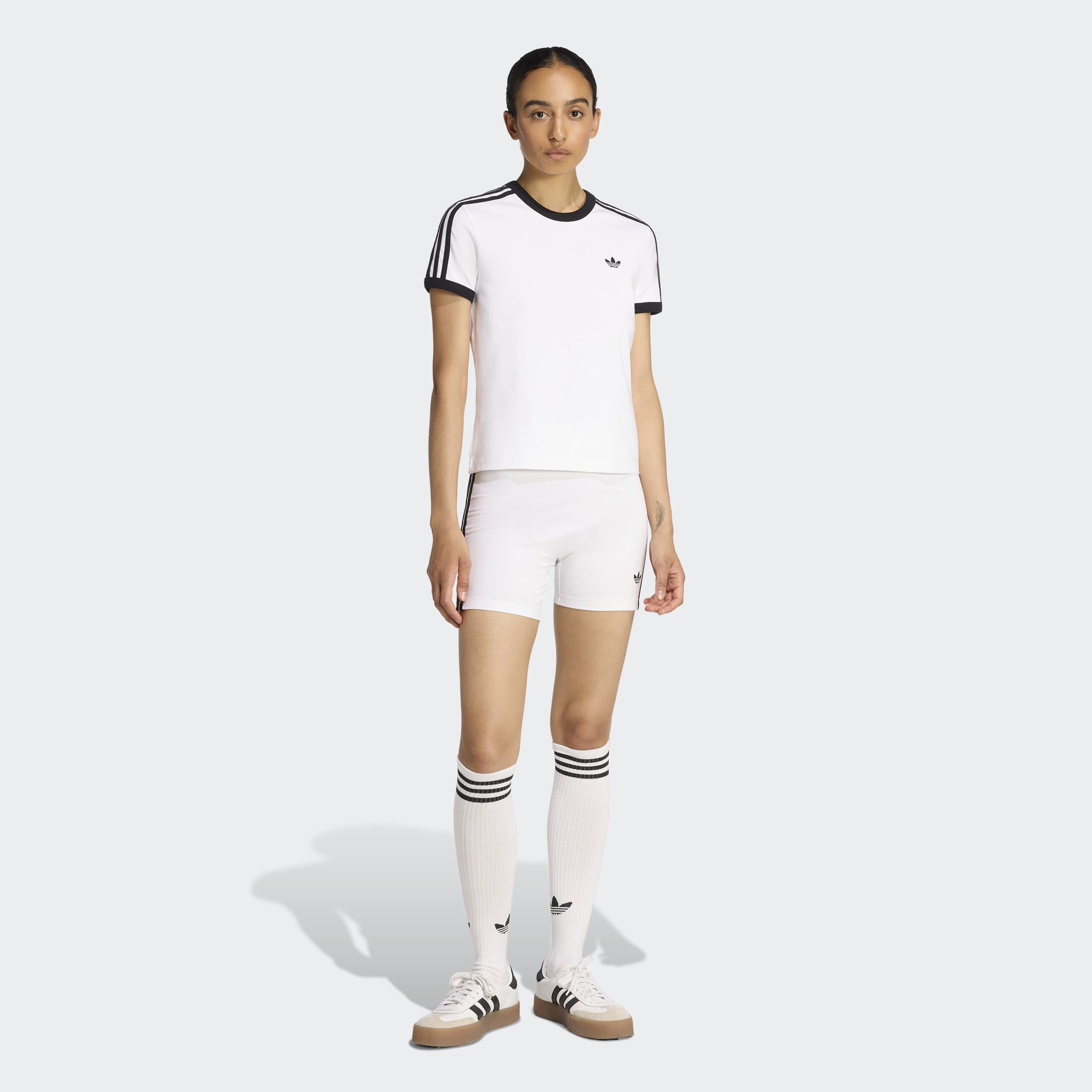 Women's adidas Originals 3-Stripes Slim Tee White