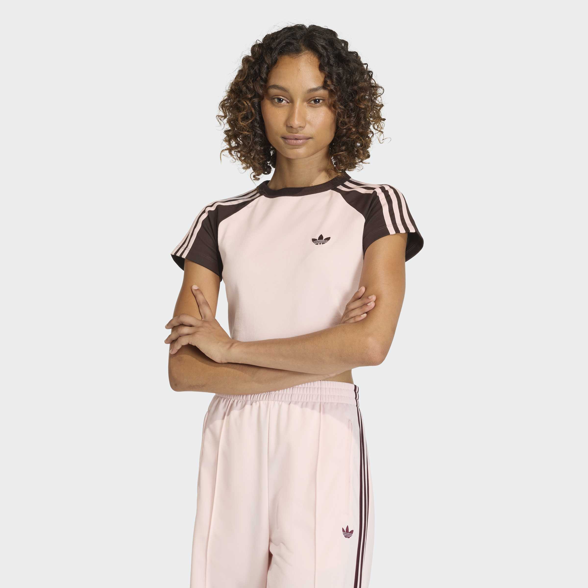 Women's adidas Originals SST Baby Tee Sandy Pink