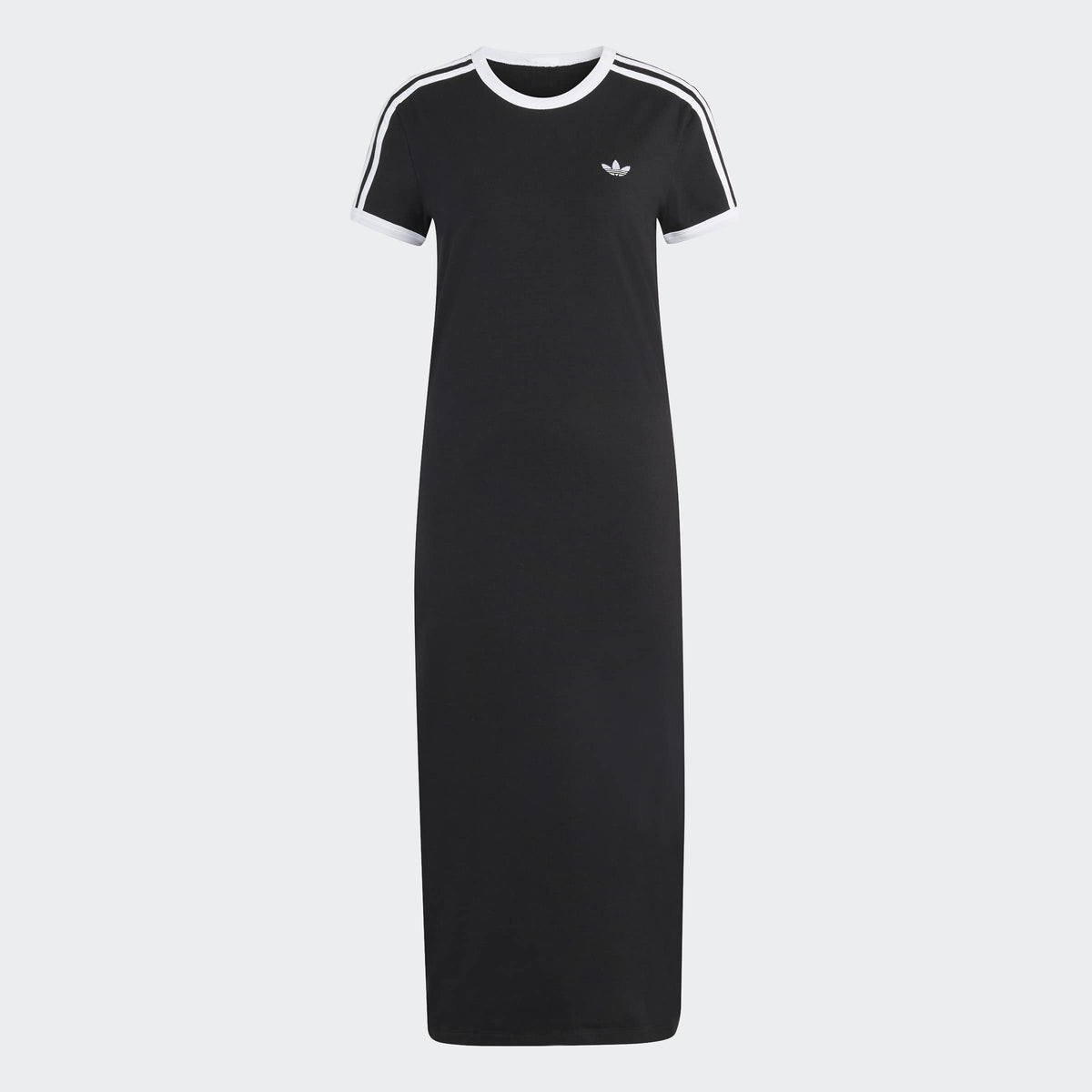 adidas black dress Women's Originals 3-Stripes Slim noir Fashion Black Long Sleeve up collar Size:Size 16W