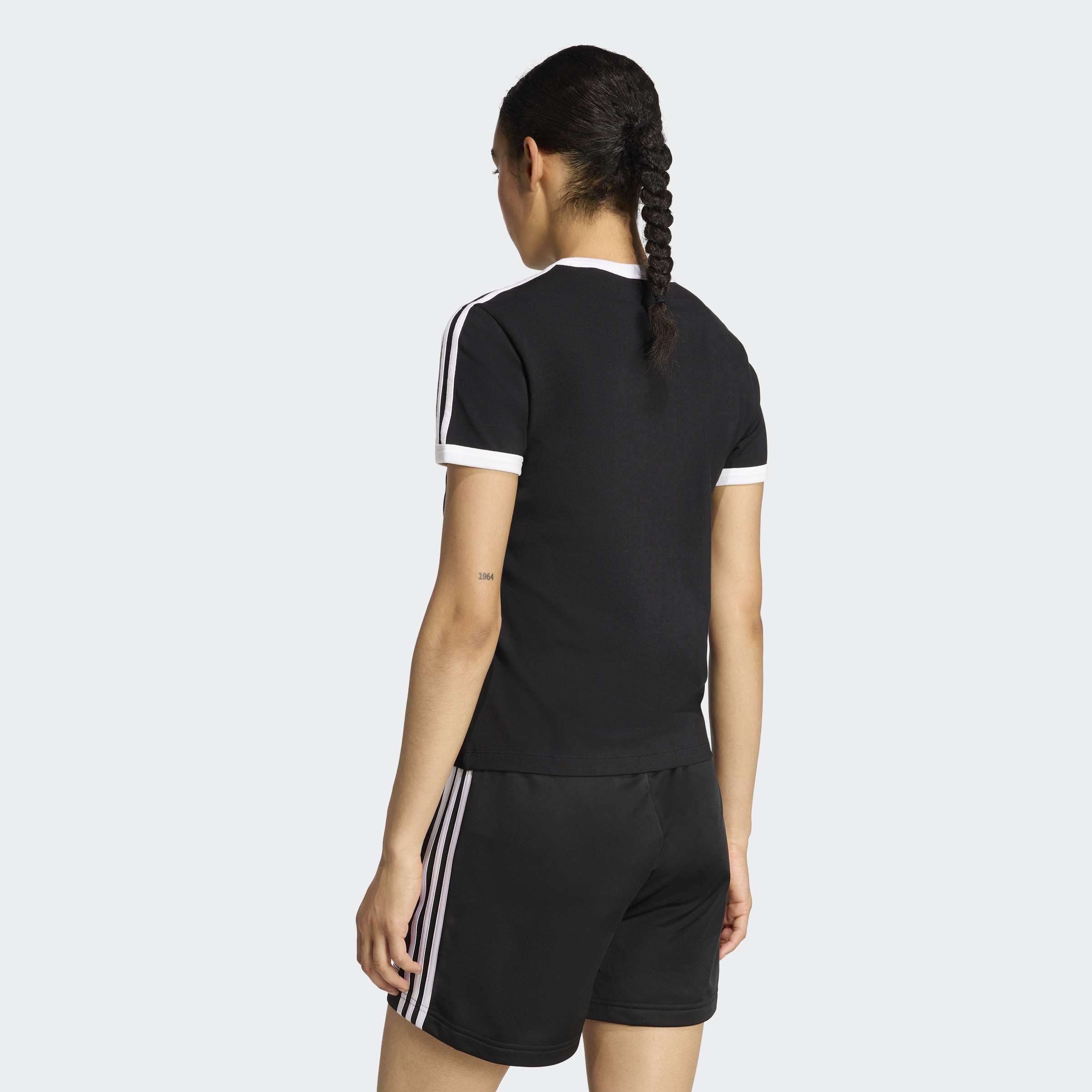 Women's adidas Originals 3-Stripes Slim Tee Black