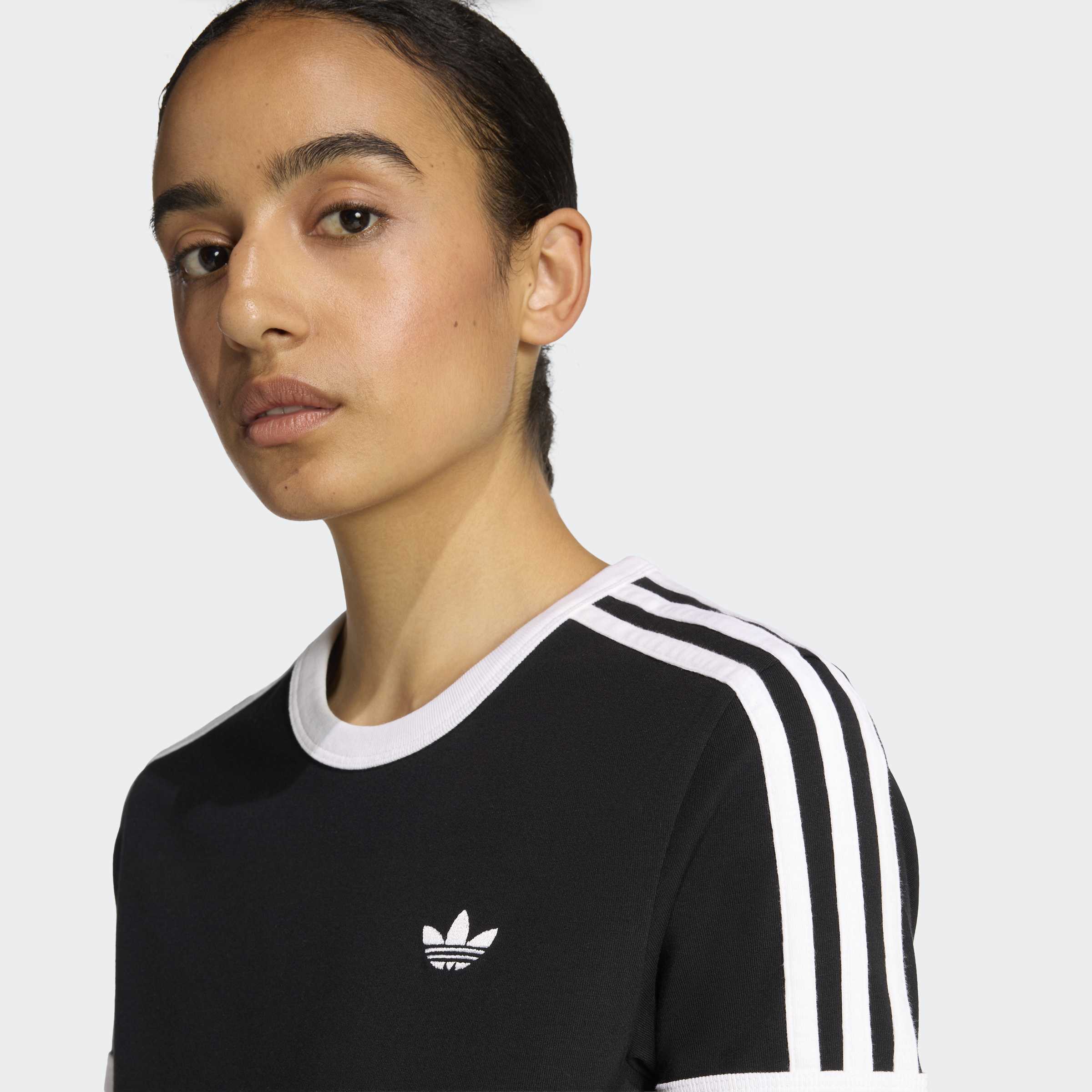Women's adidas Originals 3-Stripes Slim Tee Black