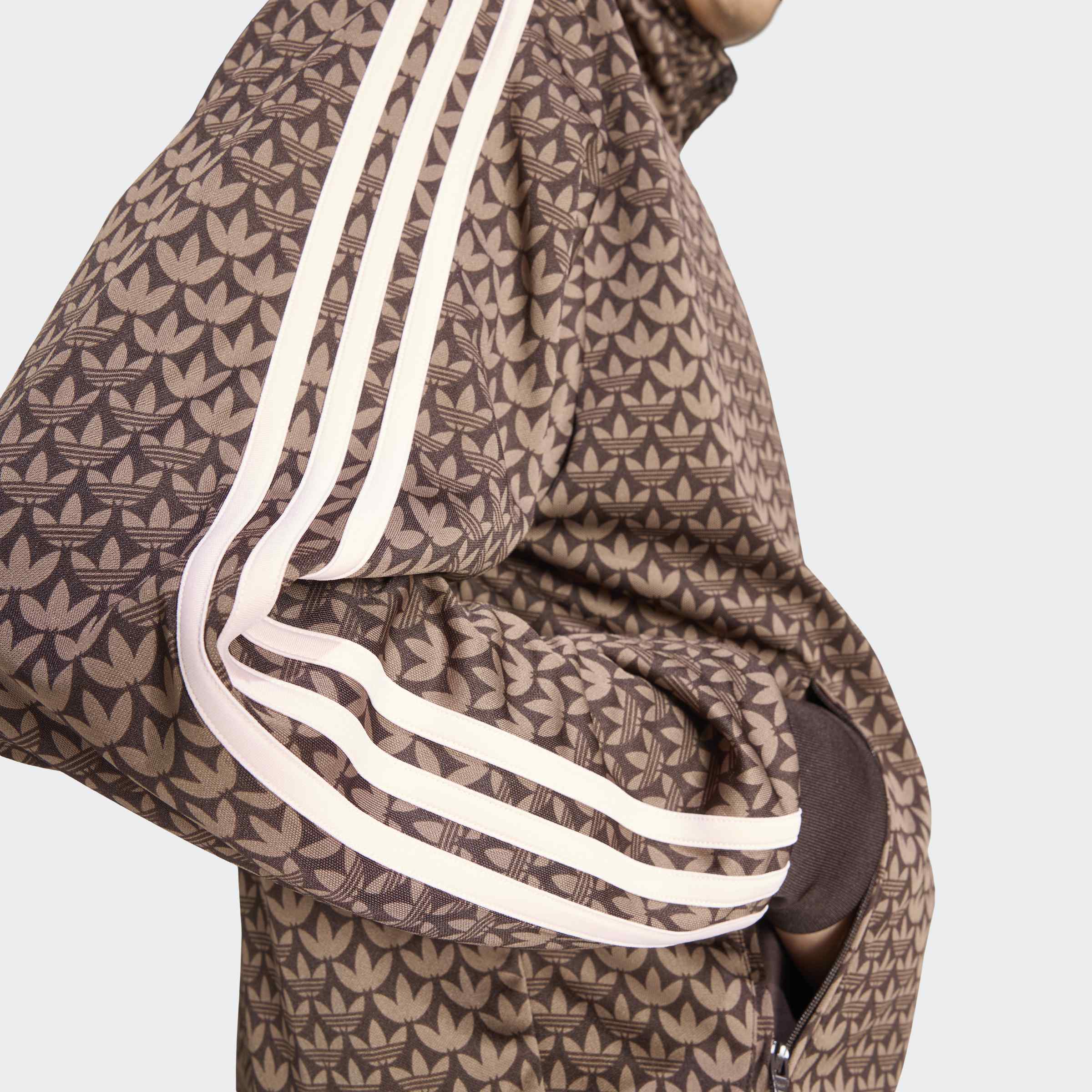 Men's adidas Originals Firebird Loose Monogram Track Jacket Aurora Coffee