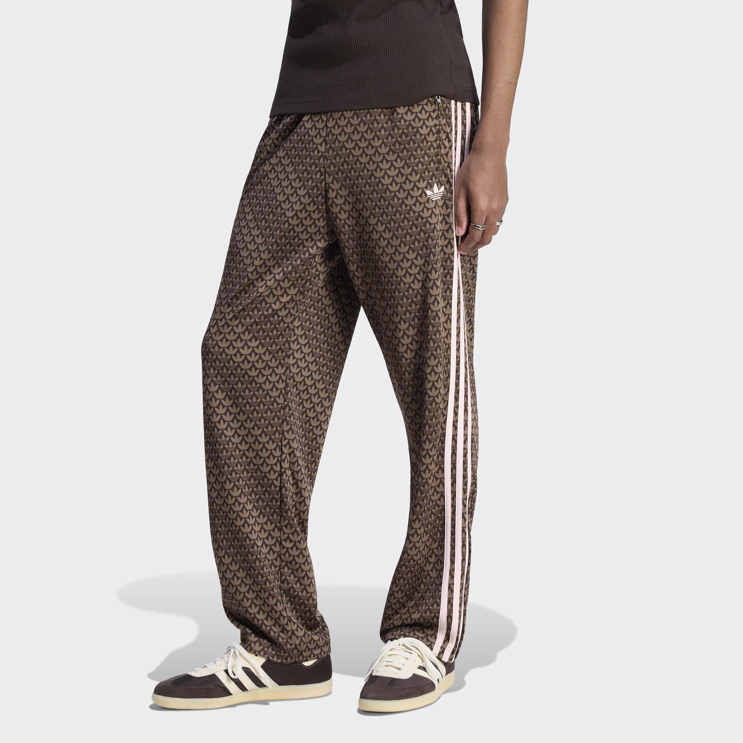 Men's adidas Originals Firebird Loose Monogram Track Pants Aurora Coffee