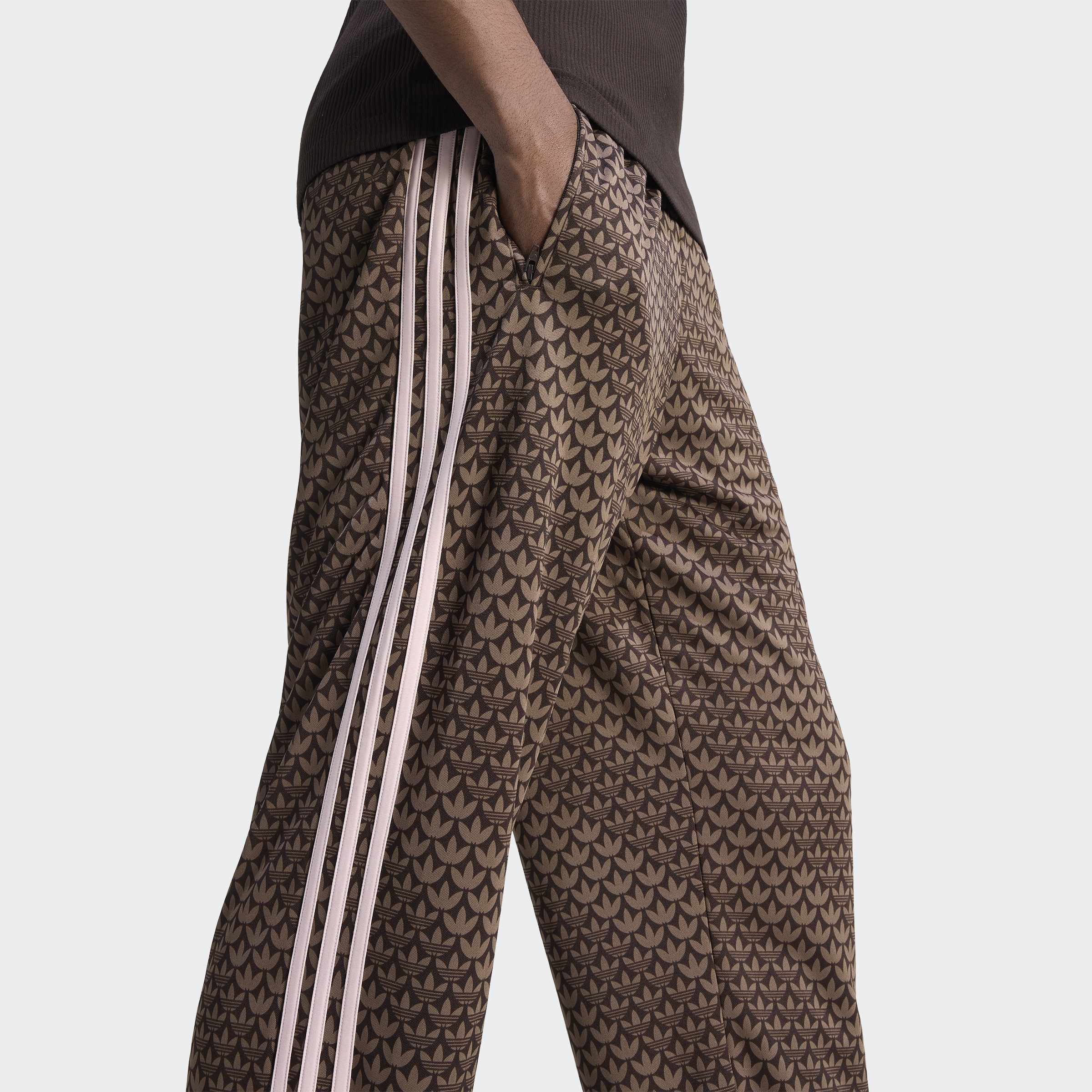 Men's adidas Originals Firebird Loose Monogram Track Pants Aurora Coffee