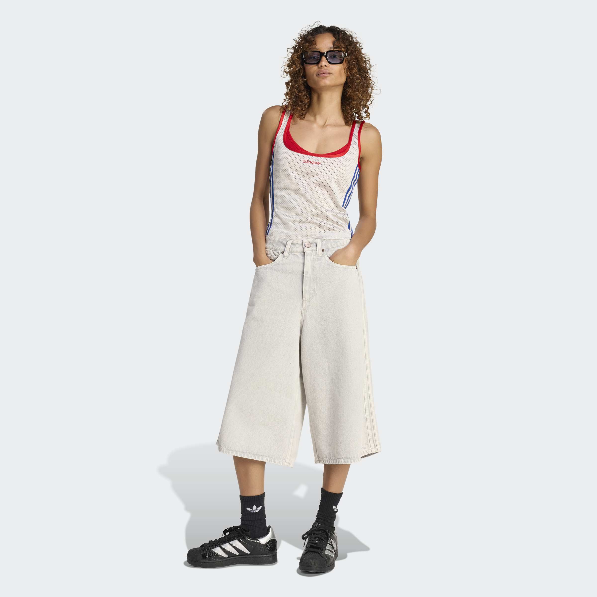 Women's adidas Originals Tank Top Red/Blue Trim