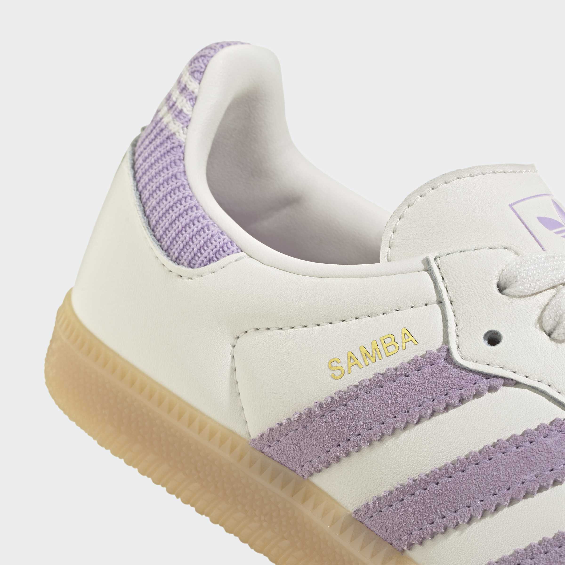 Big Kids adidas Originals Samba OG Shoes Cloud White / Powder Plum