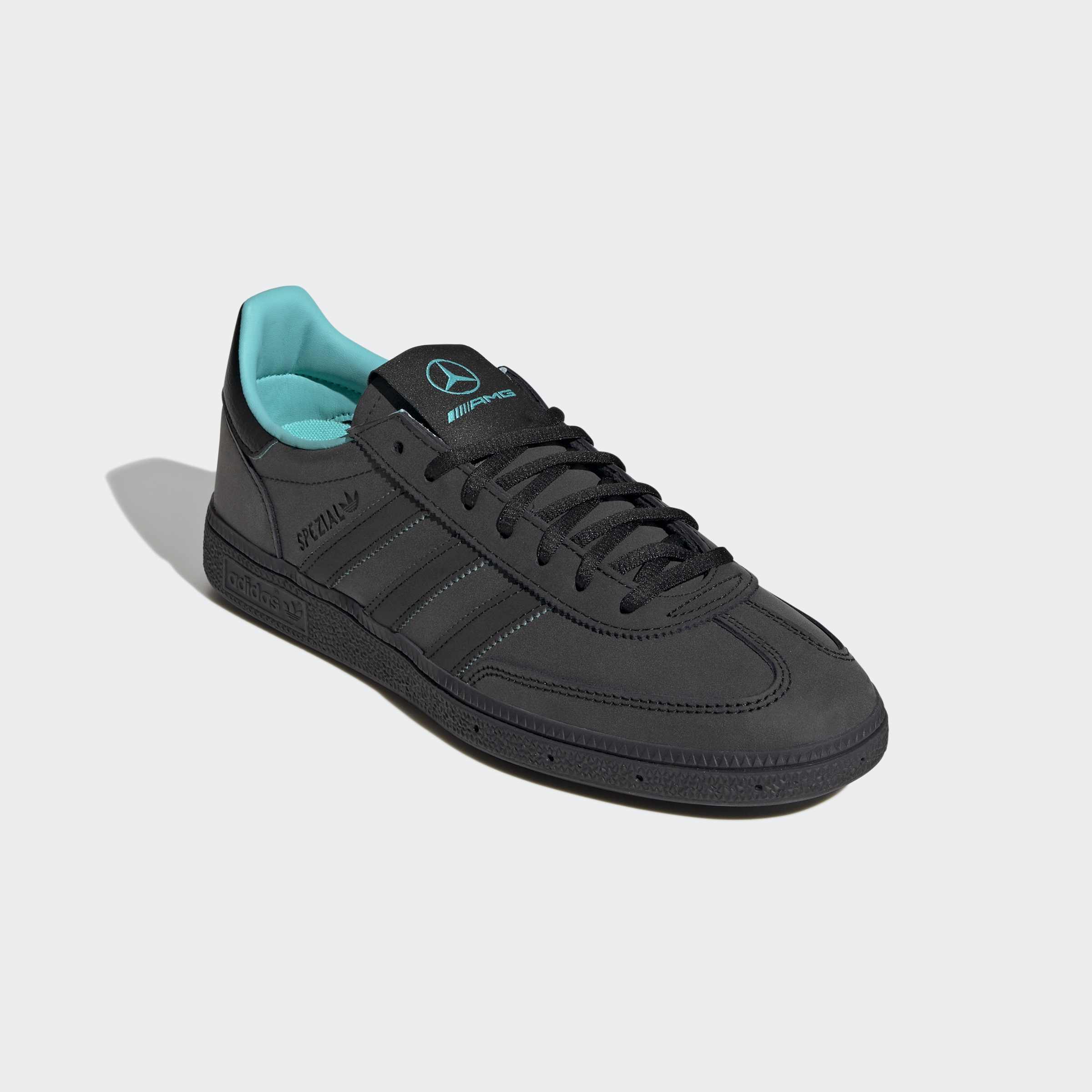 Men's adidas Originals Handball Spezial Mercedes Shoes Core Black / Semi Mint Rush