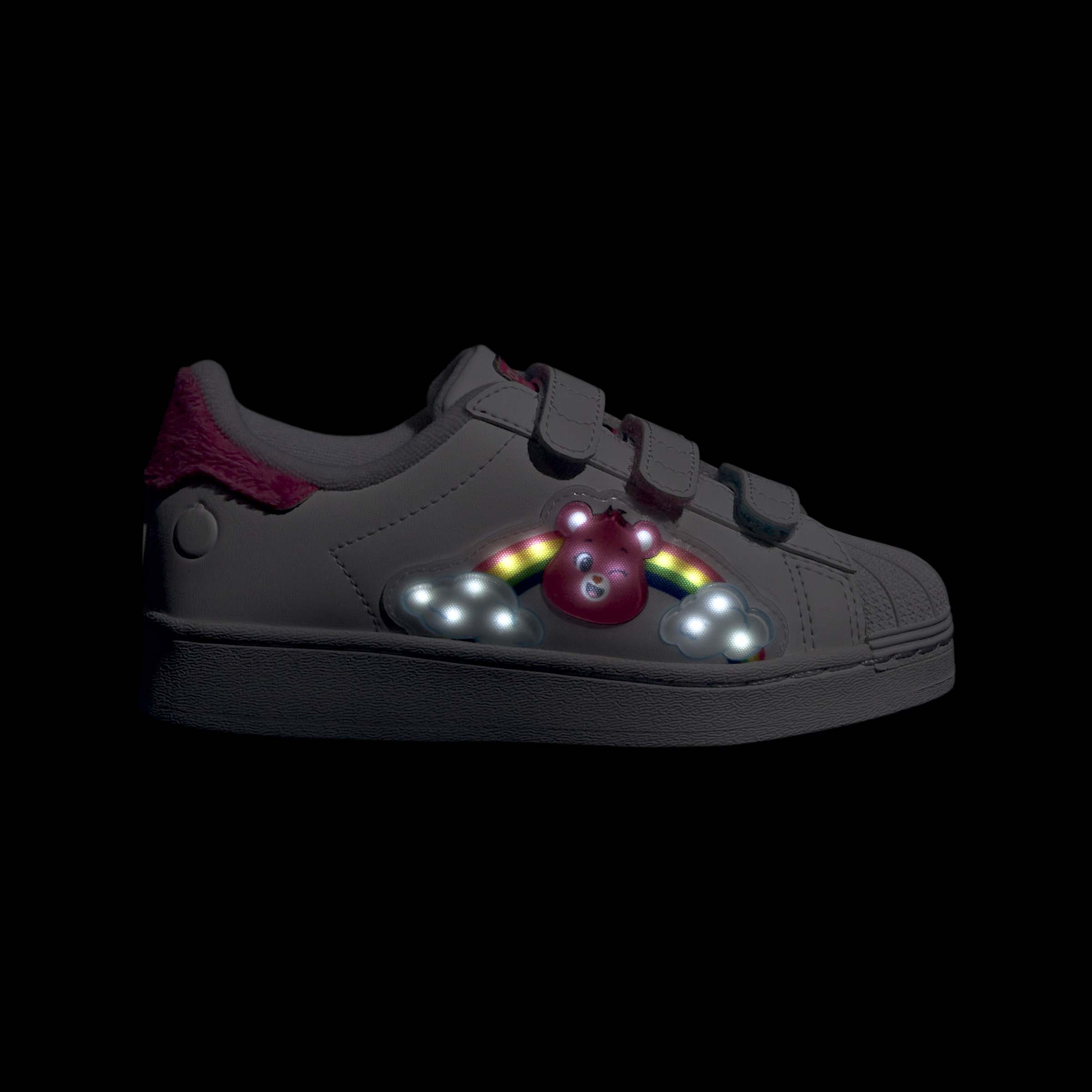 Little Kids adidas x Care Bears Superstar LED Lights Comfort Closure Shoes White