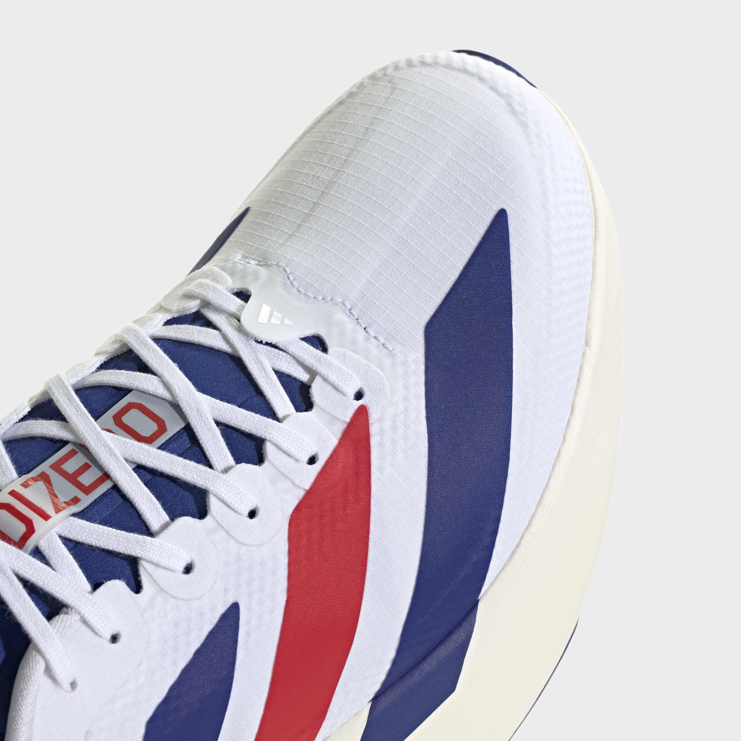 Men's adidas Running Adizero Evo SL Woven Shoes Cloud White / Mystery Ink / Pure Ruby