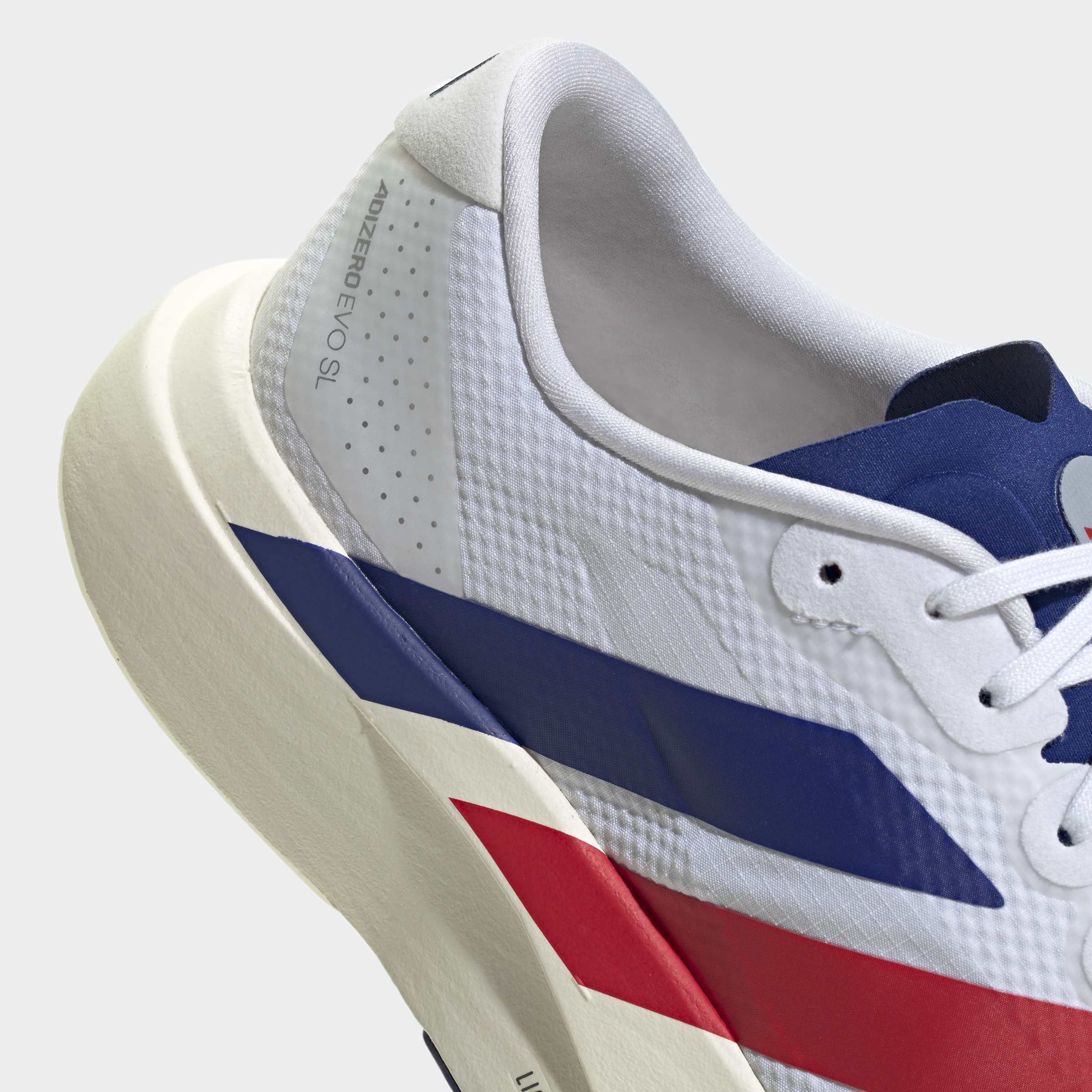 Men's adidas Running Adizero Evo SL Woven Shoes Cloud White / Mystery Ink / Pure Ruby