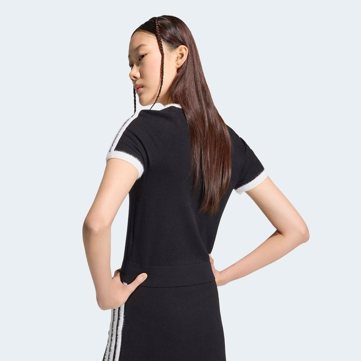 Women's adidas Originals 3-Stripes Knitted Tee Black