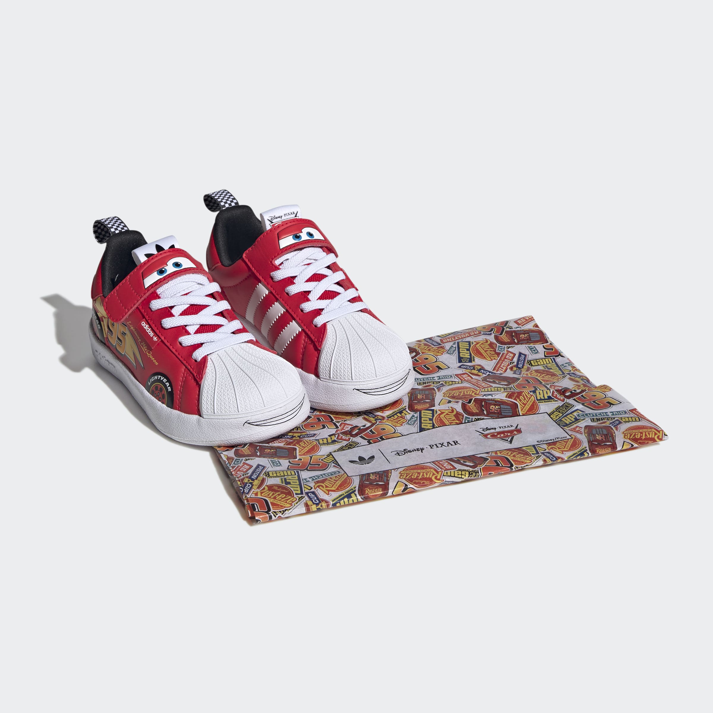 Little Kids adidas Originals Pixar Cars Adifom Superstar 360 Shoes Pure Ruby