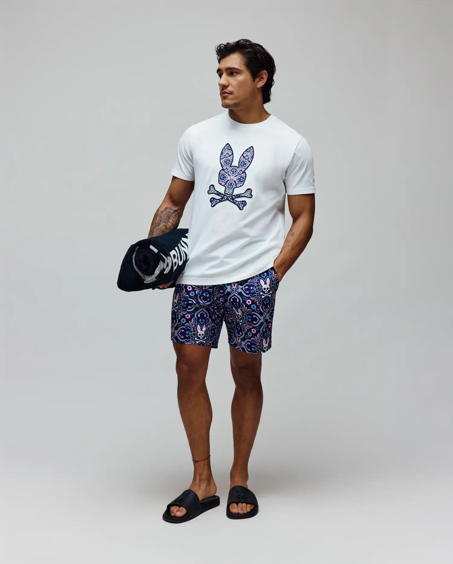 Men's Psycho Bunny Luke Swim Trunk Evening Blue