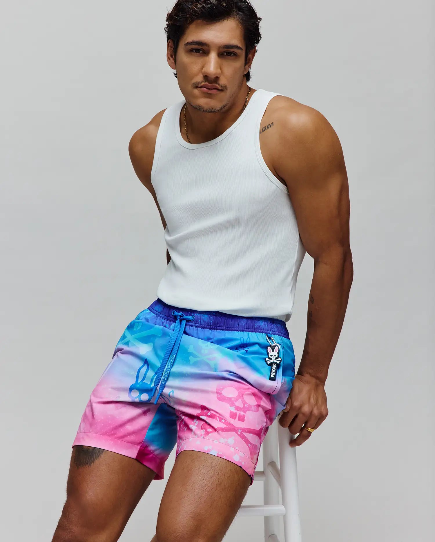 Men's Psycho Bunny Caspian Swim Trunk Begonia Pink