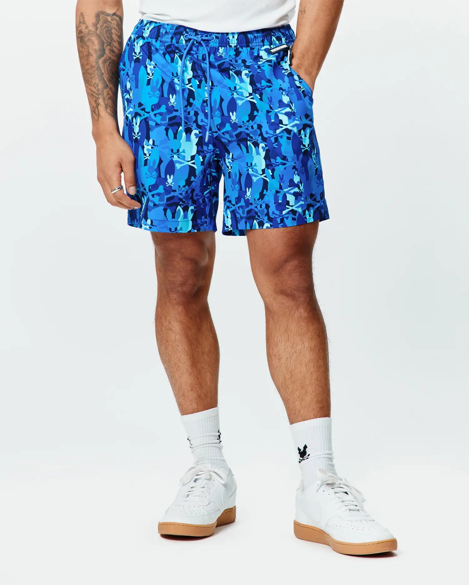 Men's Psycho Bunny Tanner Swim Trunk 6" Multi Blue