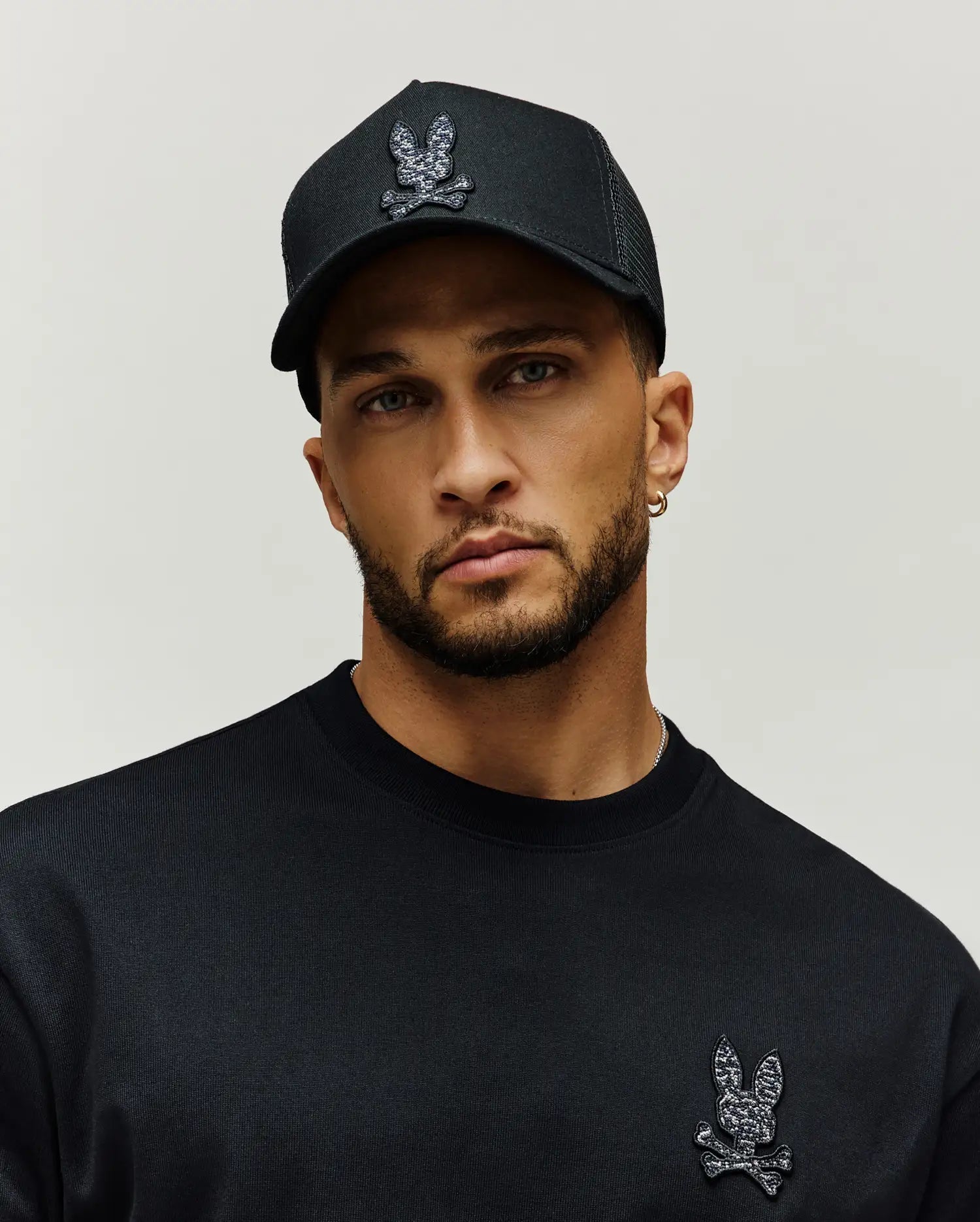 Men's Psycho Bunny Gabin Trucker Cap Black