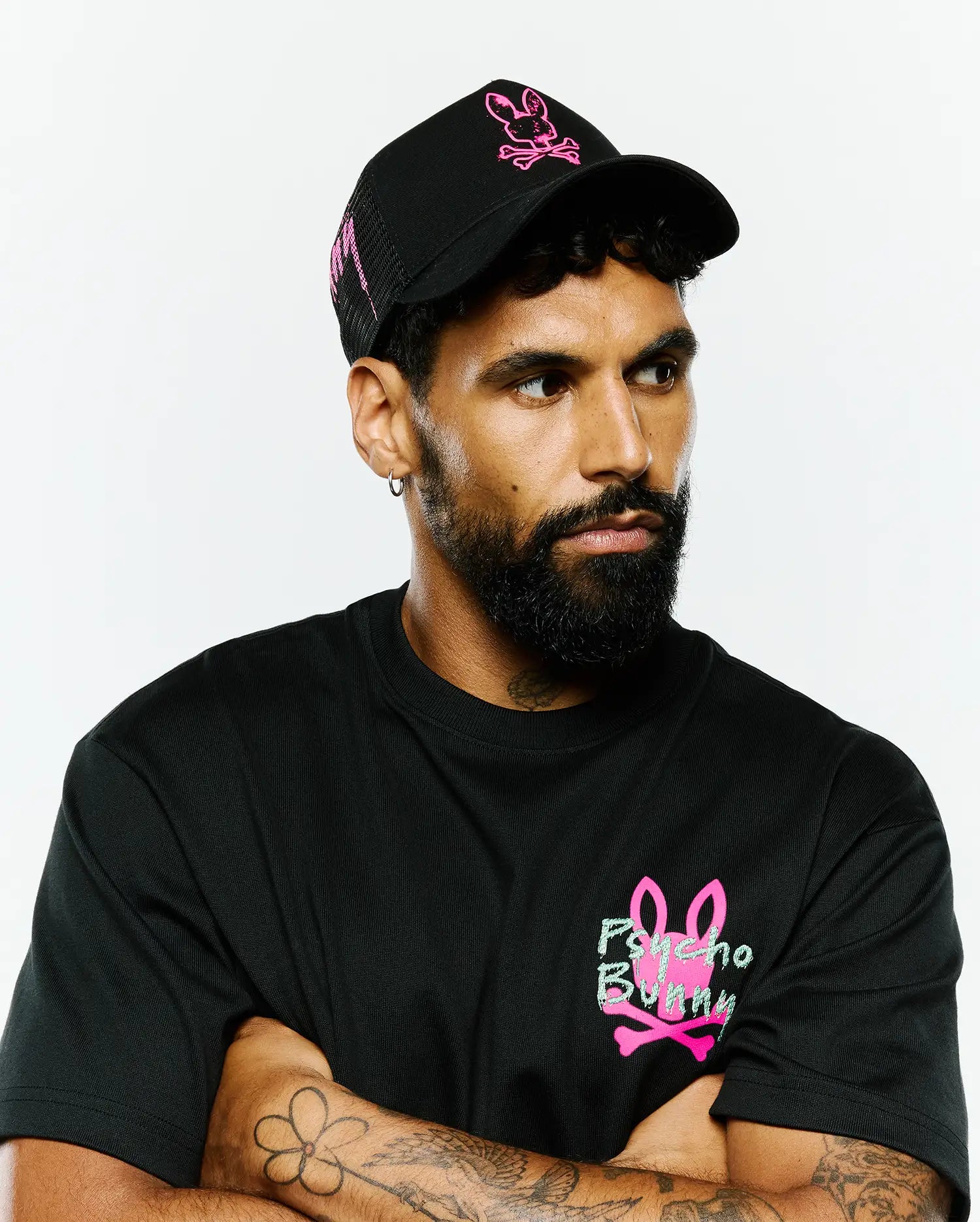 Men's Psycho Bunny Duncan Trucker Cap Black