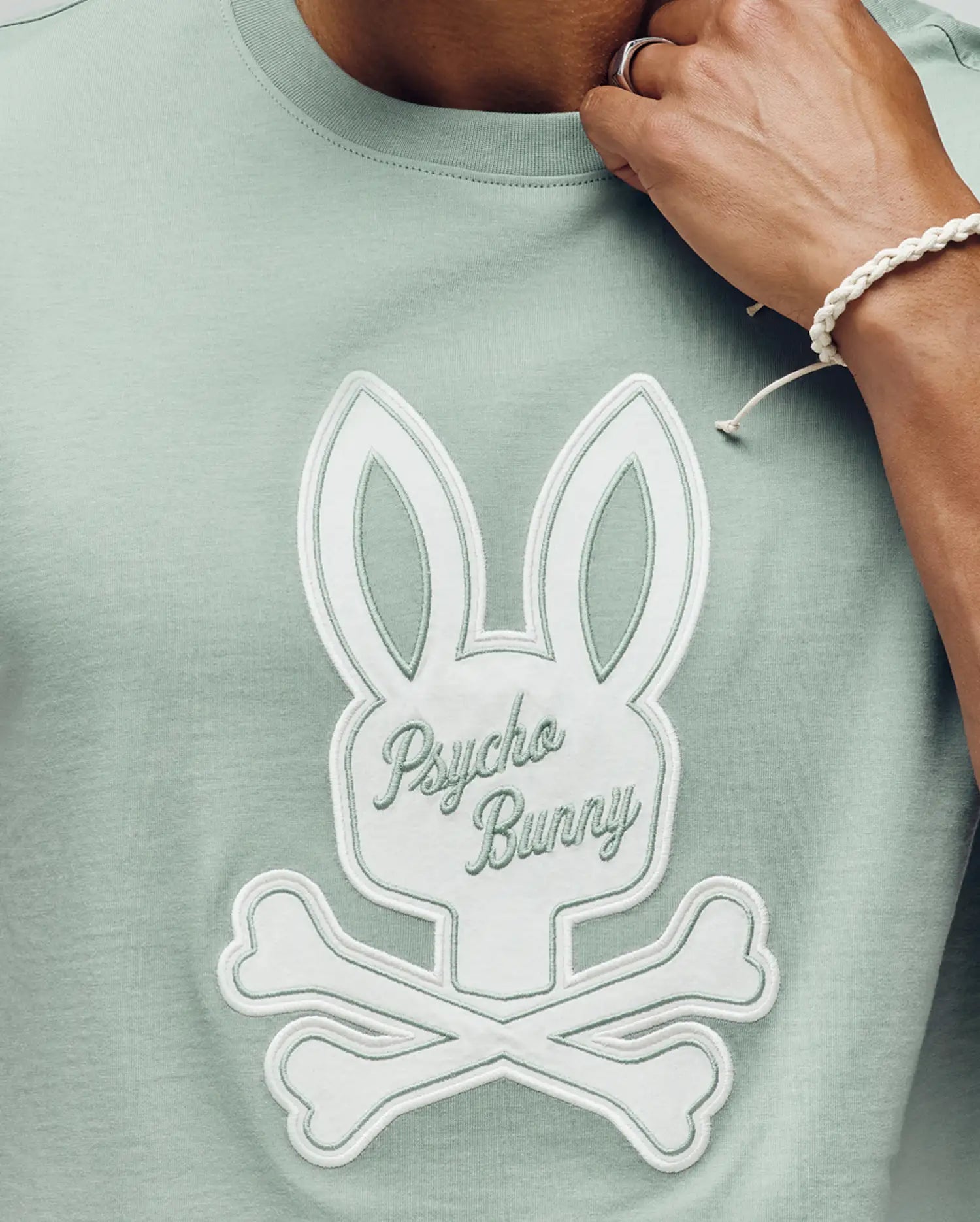 Men's Psycho Bunny Derek Center Graphic Tee Iceberg Green