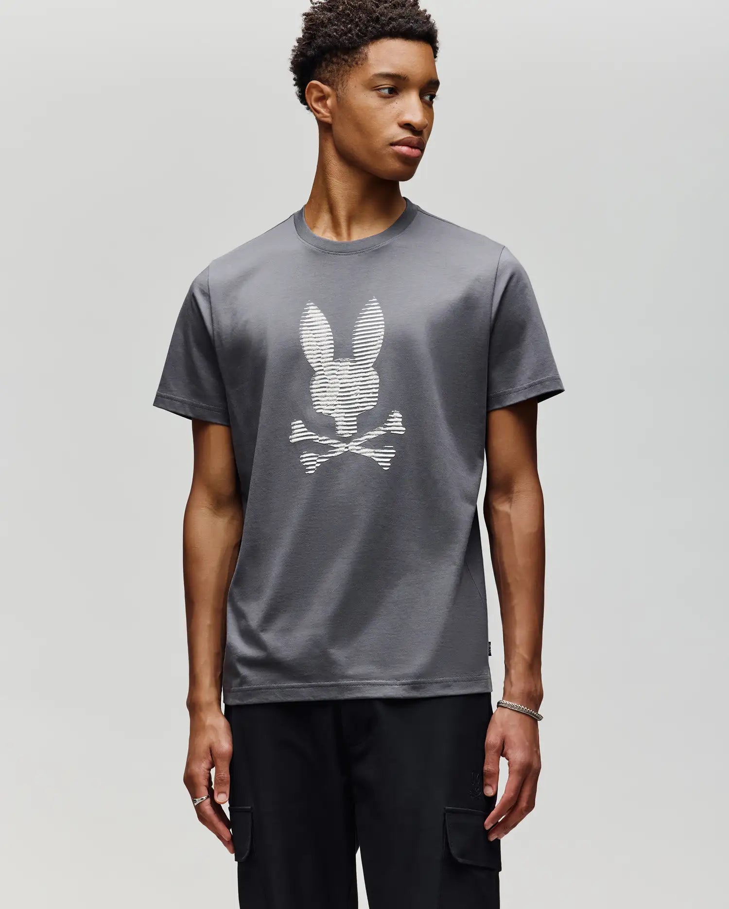 Men's Psycho Bunny Grant Bunny Graphic Tee Blackened Pearl