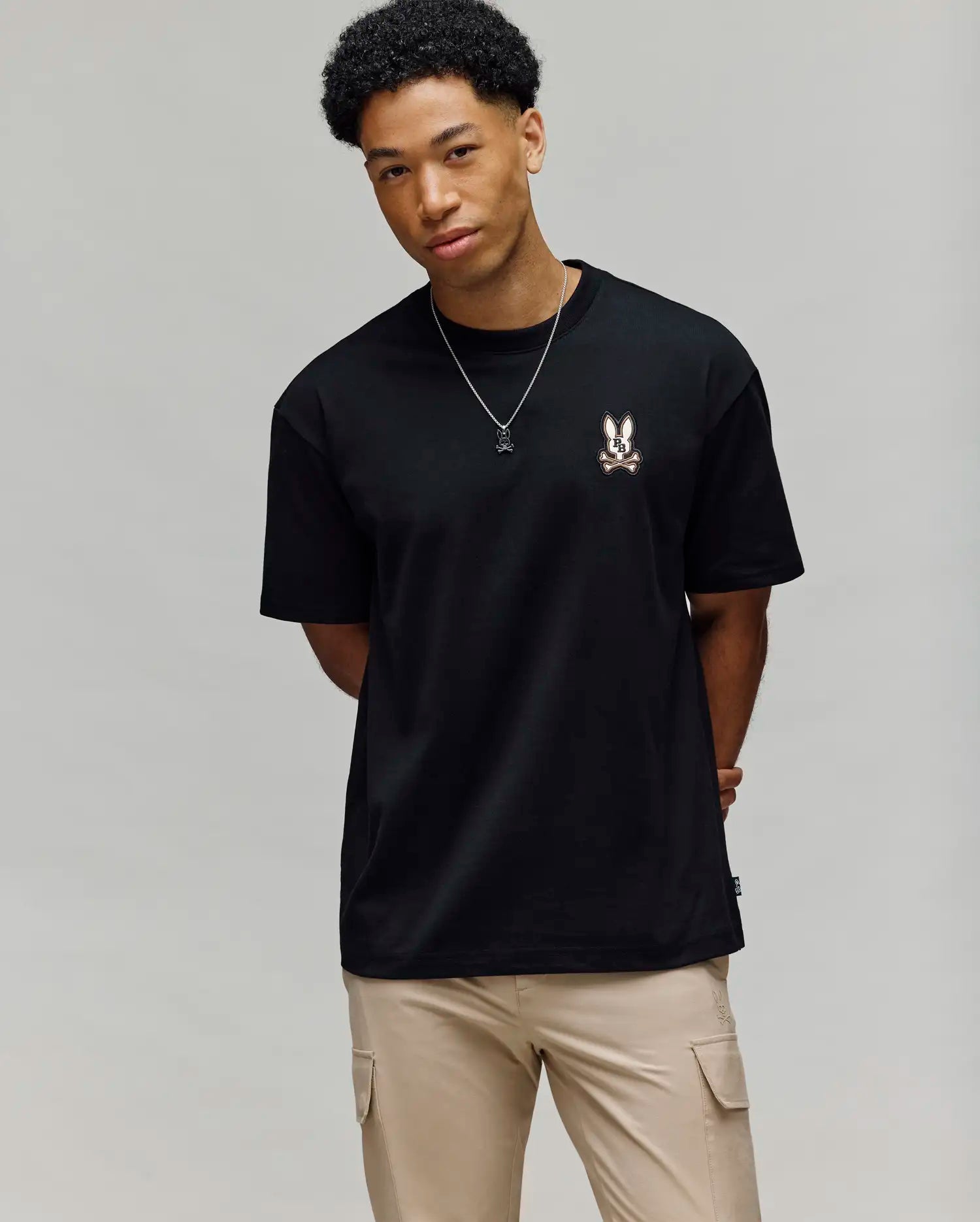 Men's Psycho Bunny Wade Relaxed Fit Chest Tee Black