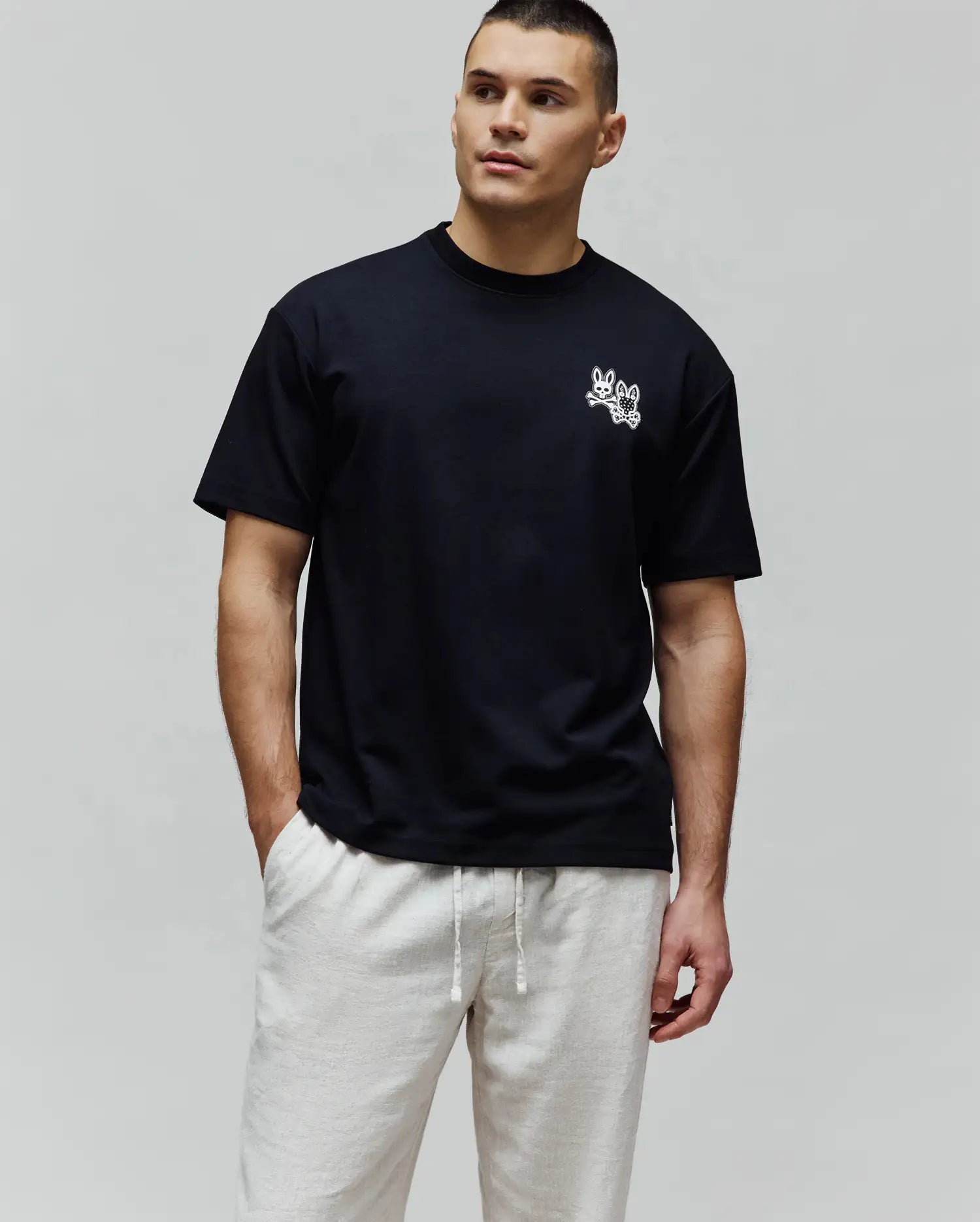 Men's Psycho Bunny Luke Back Graphic Tee Black
