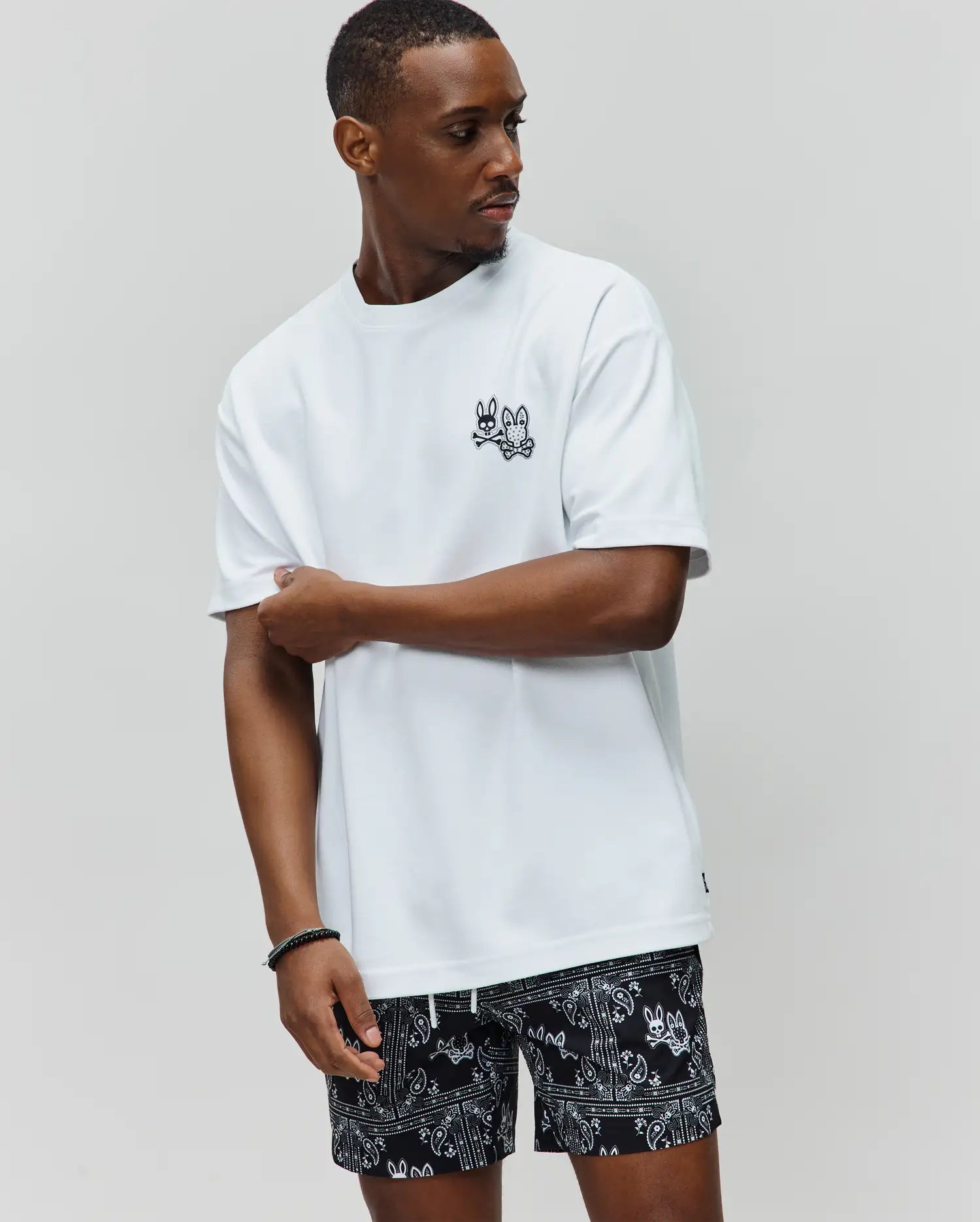 Men's Psycho Bunny Luke Back Graphic Tee White
