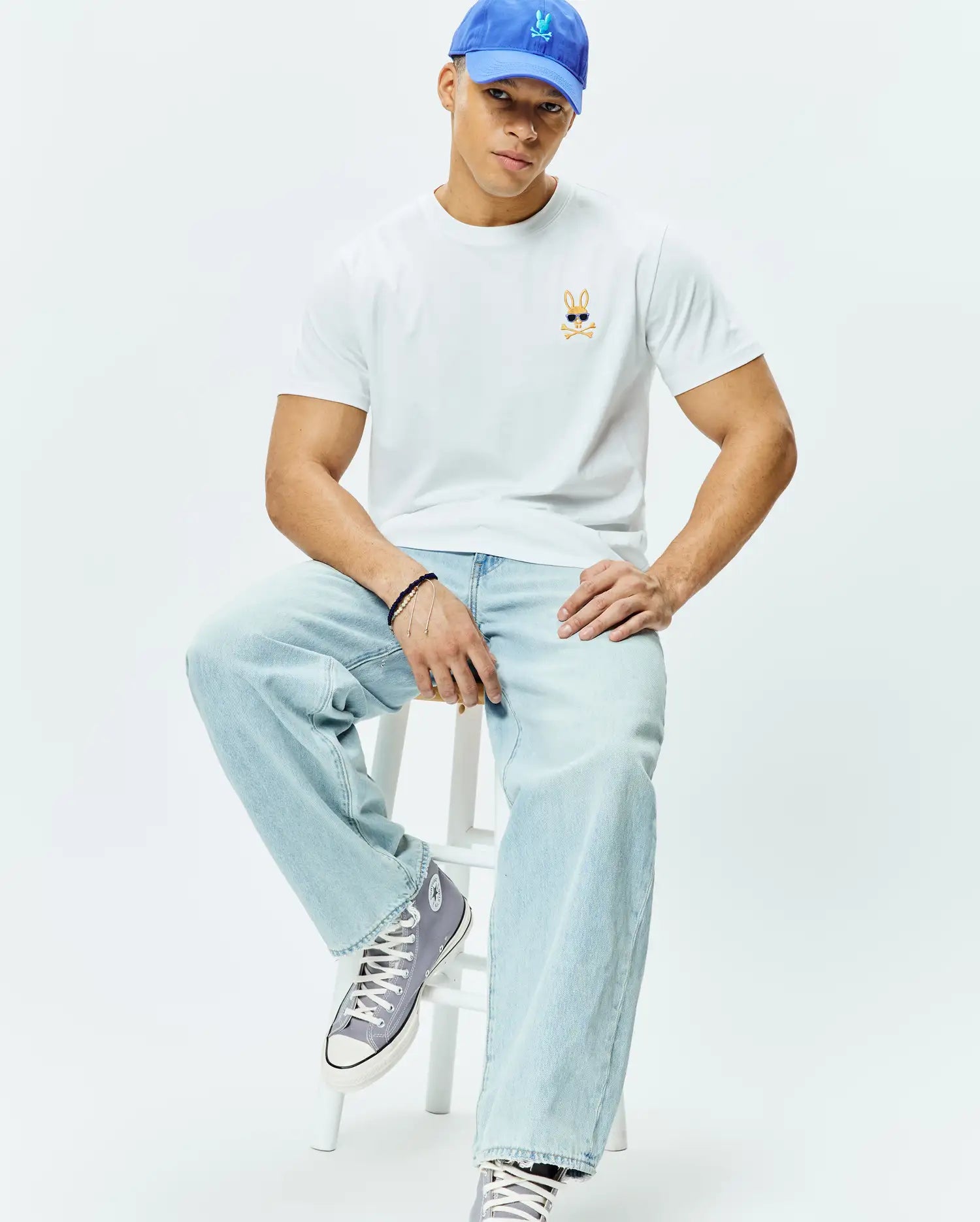 Men's Psycho Bunny Sunny Chest Graphic Tee White