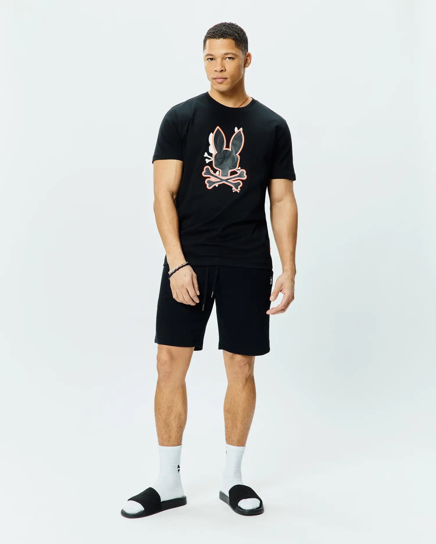 Men's Psycho Bunny Tanner Bunny Graphic Tee Black