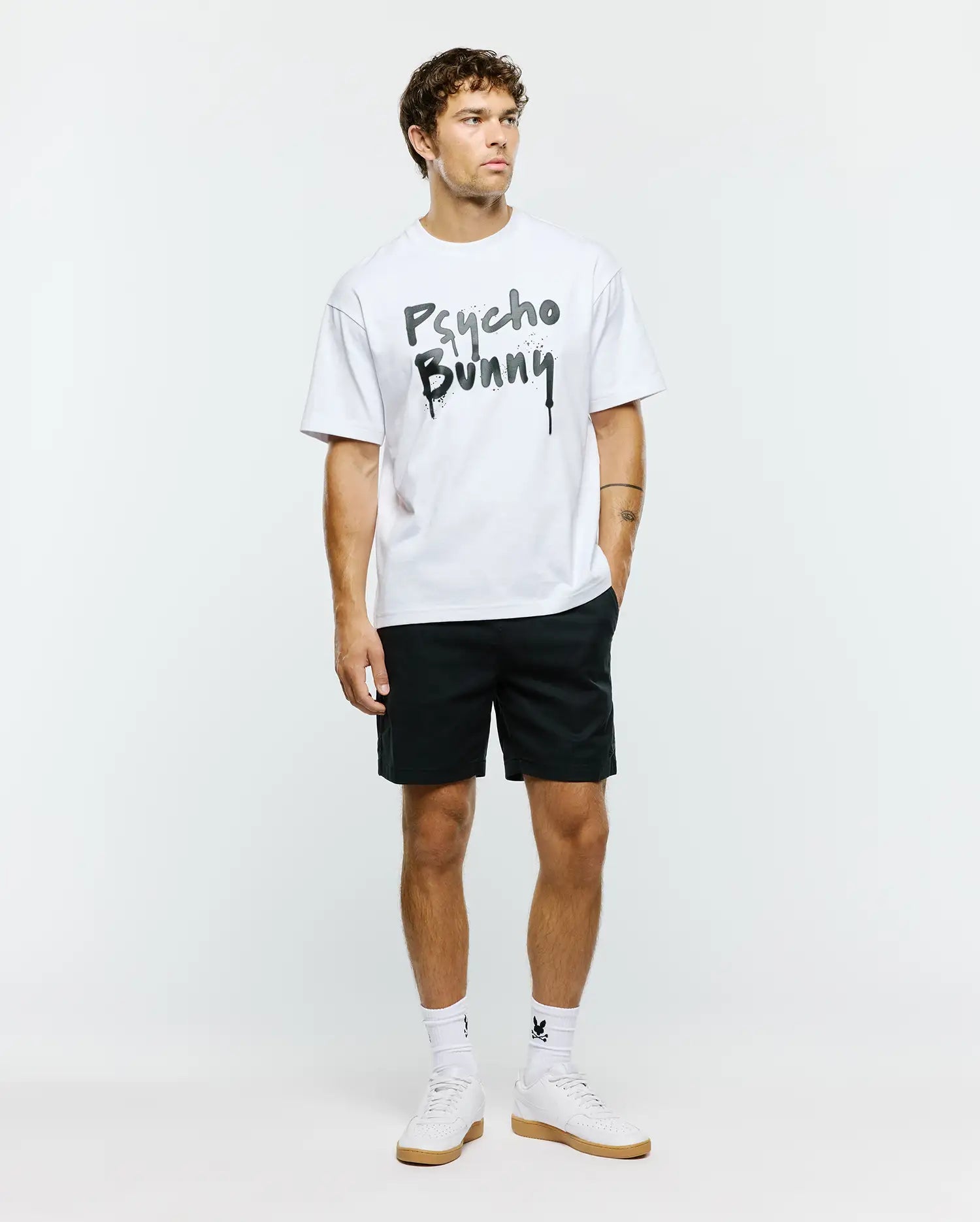 Men's Psycho Bunny Duncan Oversized Tee White
