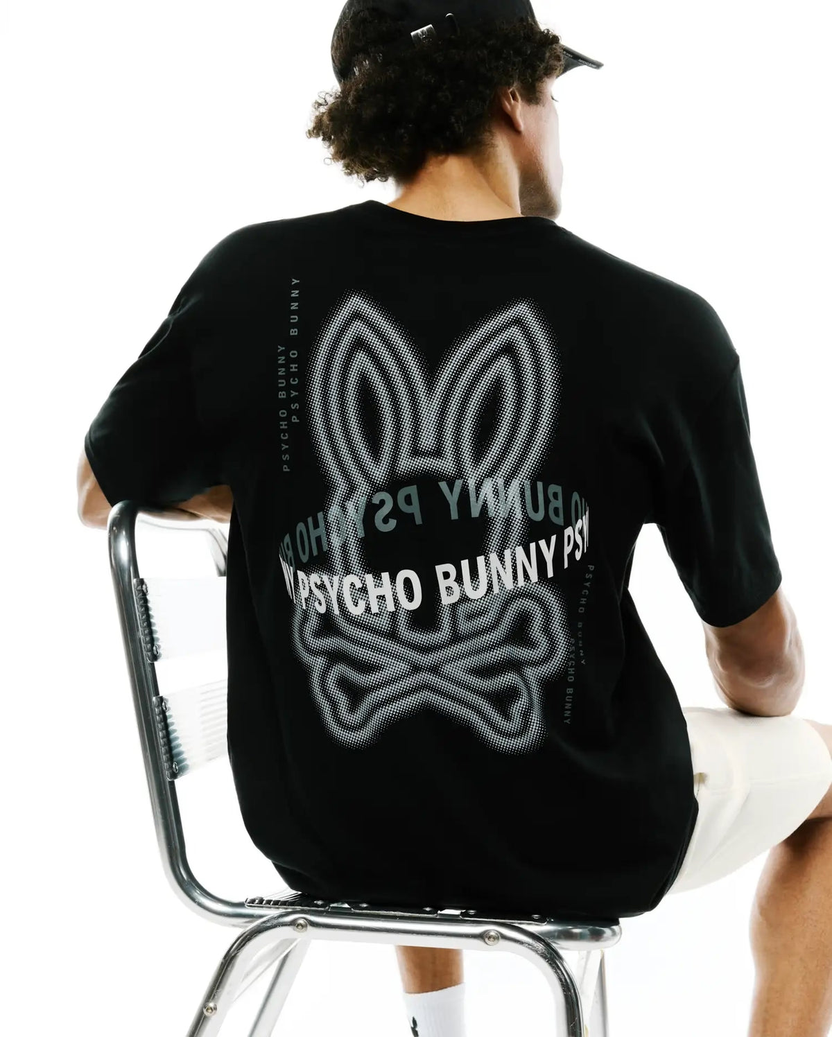 Men's Psycho Bunny Alex Pima Cotton Back Graphic Tee Black
