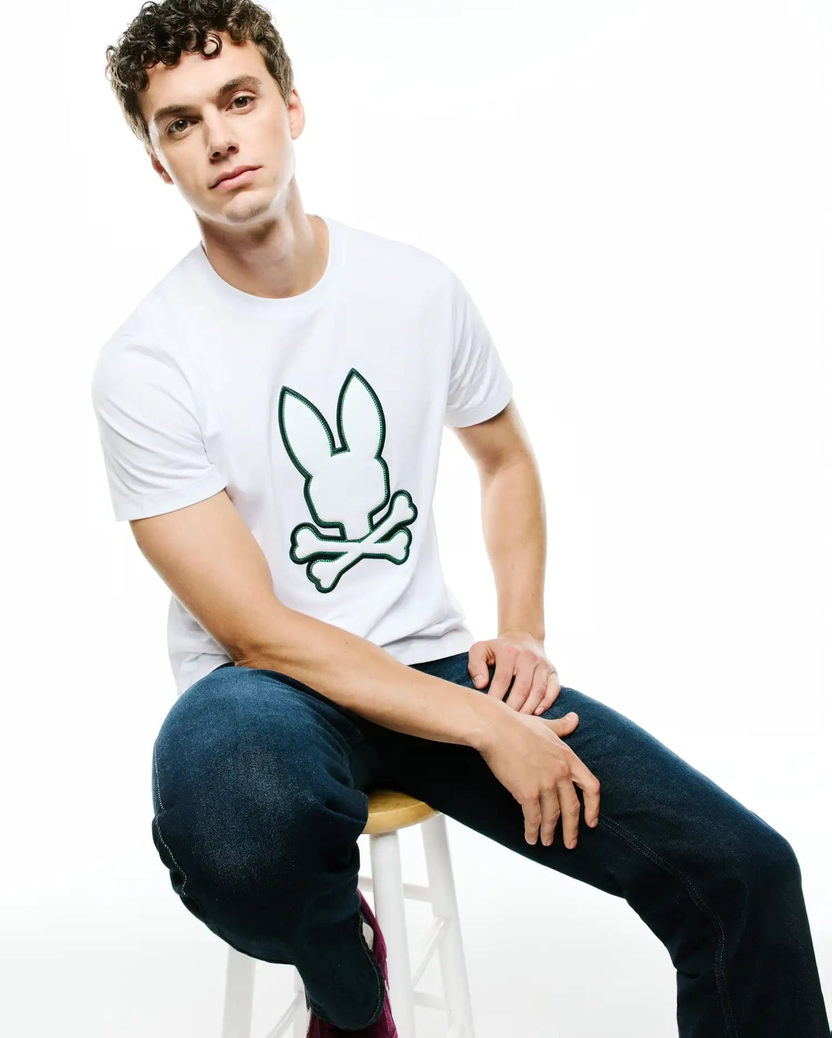 Men's Psycho Bunny Bruno Graphic Tee White