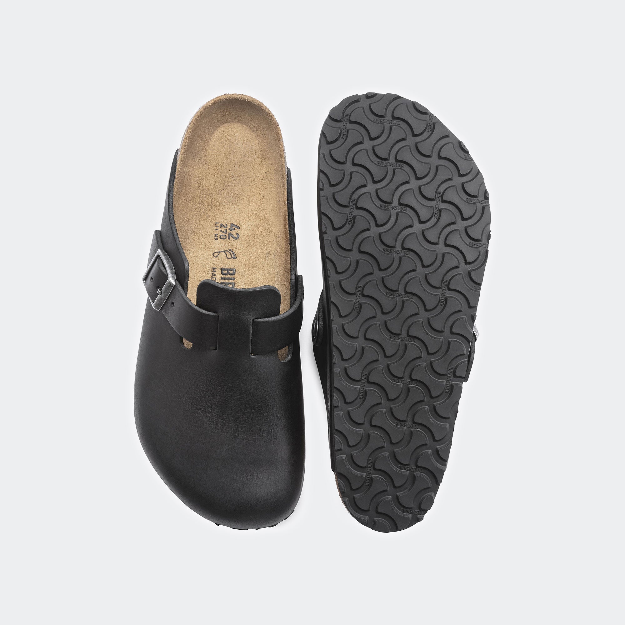 Men's BIRKENSTOCK Boston Grip Leather Vintage Wood Black