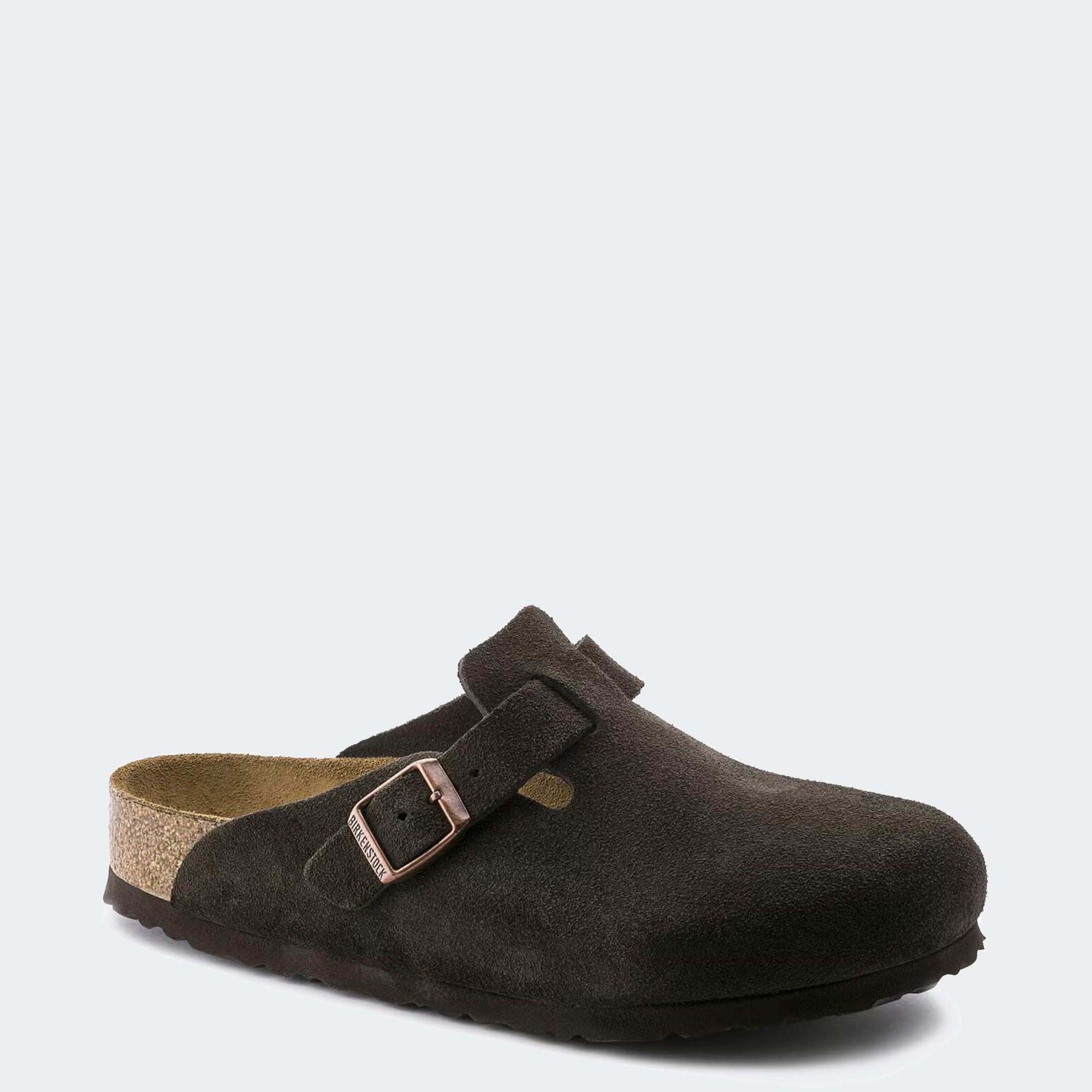 Men's BIRKENSTOCK Boston Soft Footbed Suede Leather Mocha