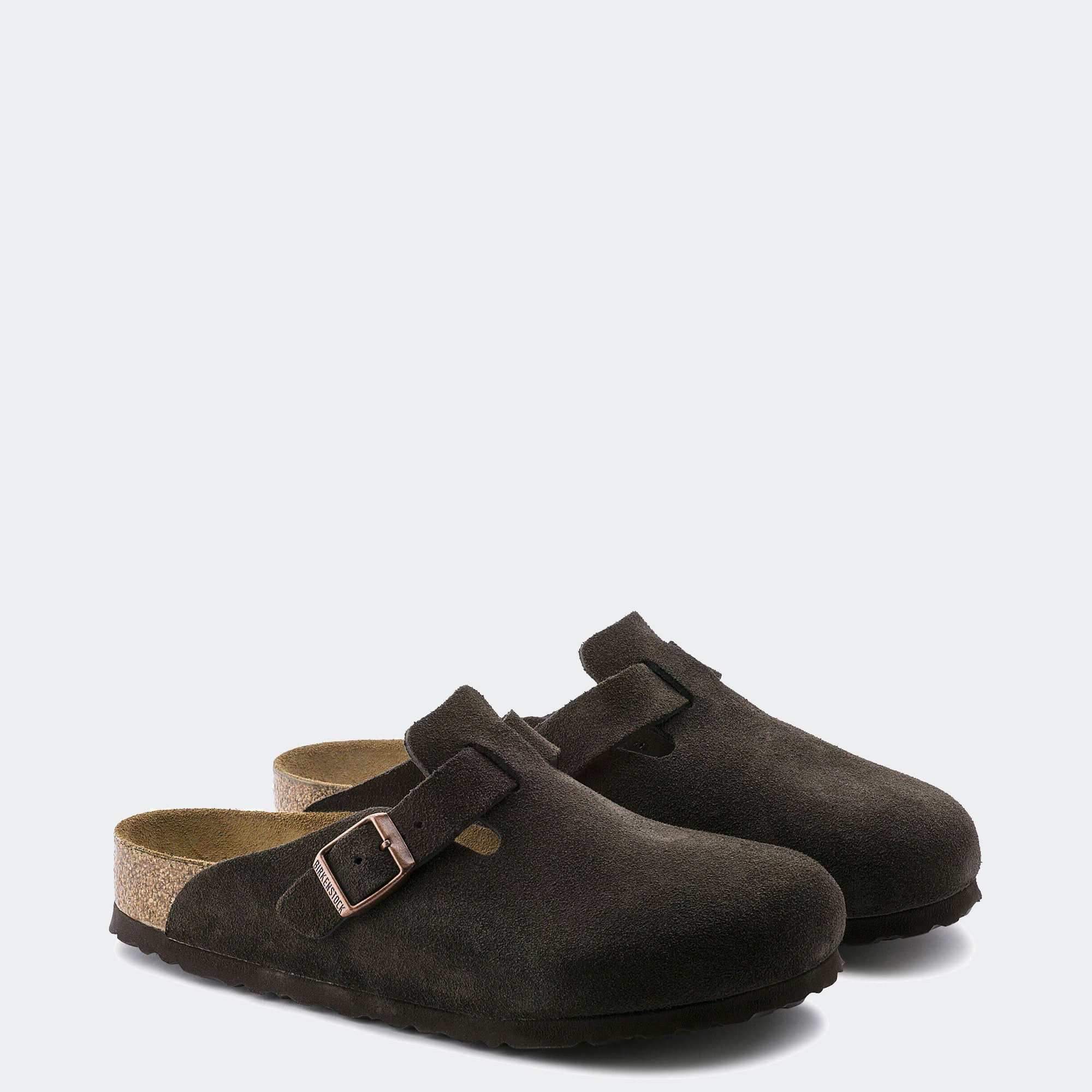 Men's BIRKENSTOCK Boston Soft Footbed Suede Leather Mocha