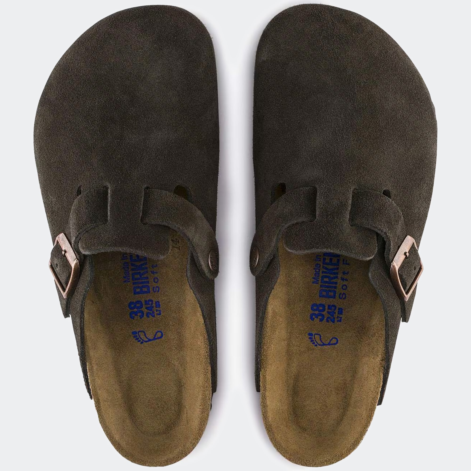 Men's BIRKENSTOCK Boston Soft Footbed Suede Leather Mocha