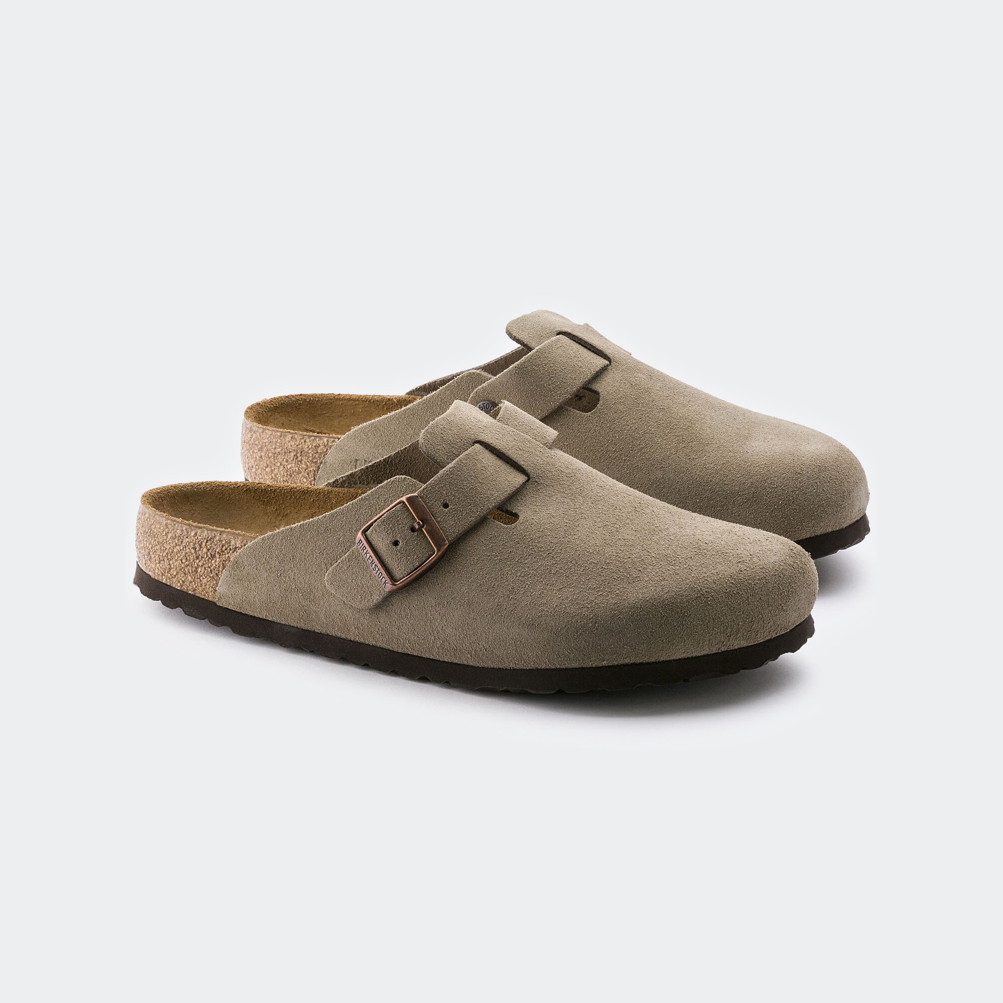 Men's BIRKENSTOCK Boston Soft Footbed Suede Leather Taupe