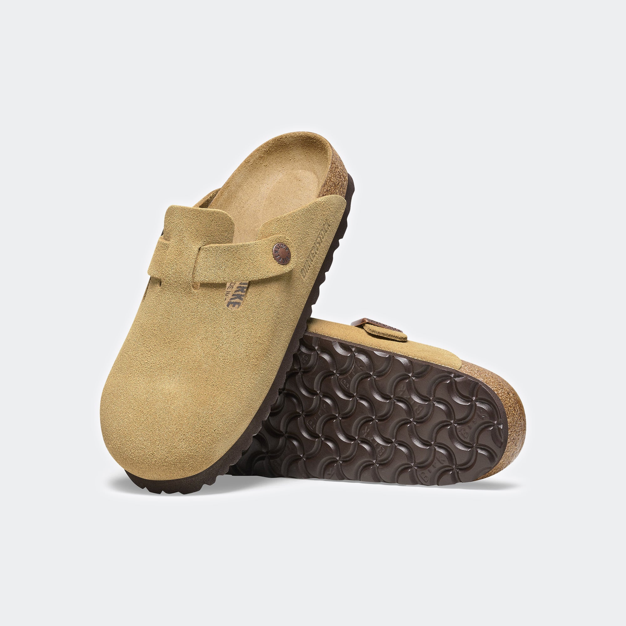 Men's BIRKENSTOCK Boston Suede Leather Latte Cream