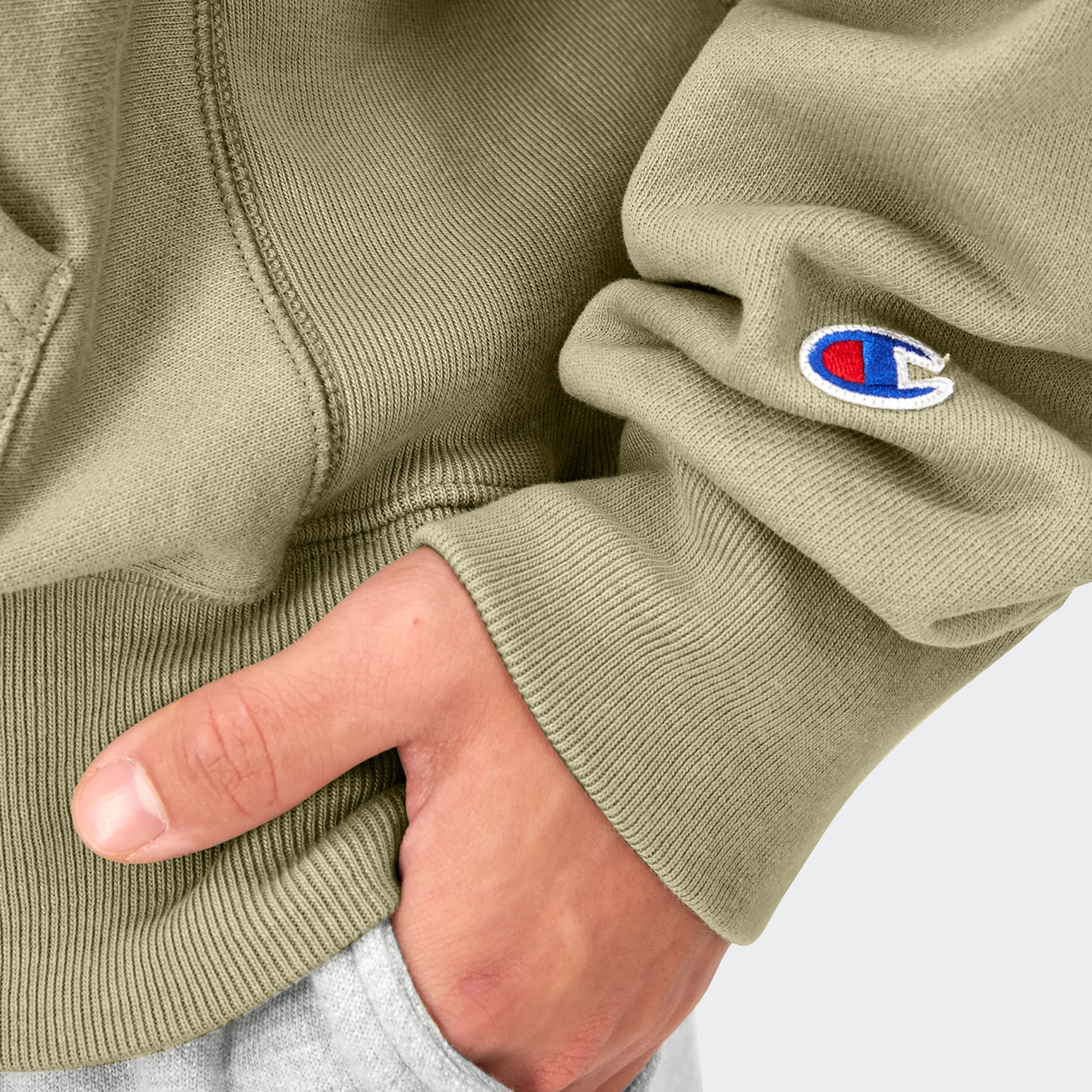 Men's Champion Arena Reverse Weave Hoodie Washed Sandstone Green