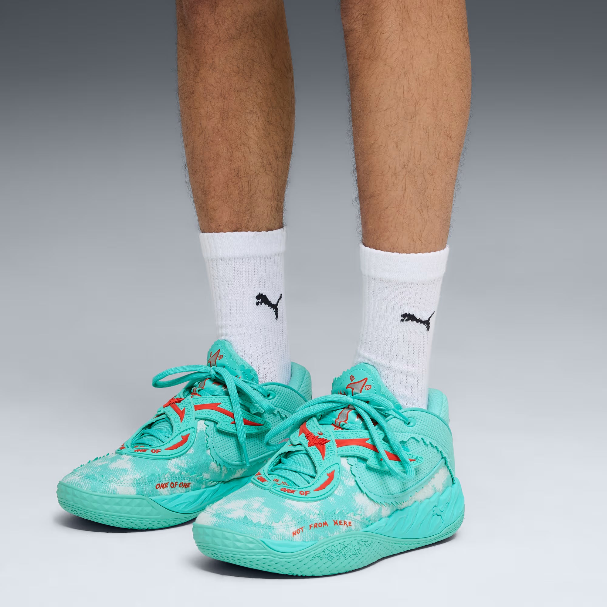 Men's PUMA MB.05 Melo World Basketball Shoes Aquatic