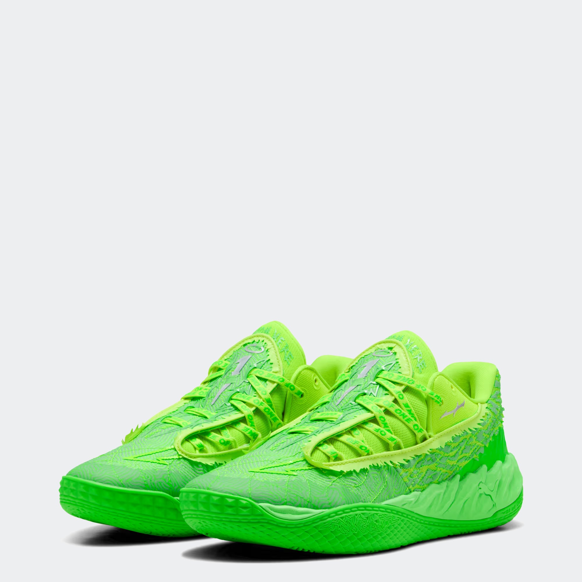 Men's PUMA MB.05 Lo Flourish Basketball Shoes Fluro Green Pes