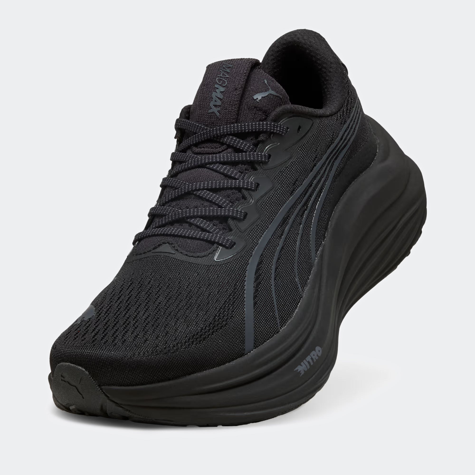 Men's PUMA MagMax NITRO Road Running Shoes Black / Galactic Gray