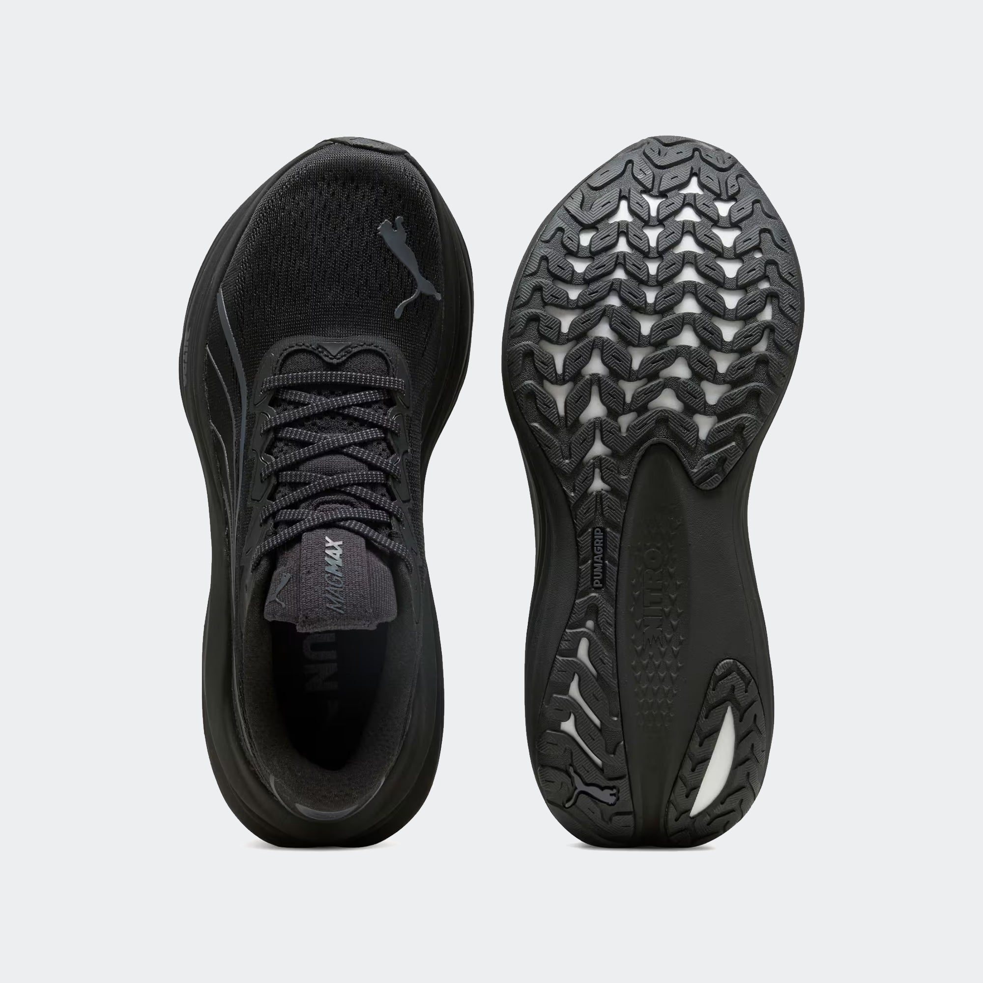 Men's PUMA MagMax NITRO Road Running Shoes Black / Galactic Gray