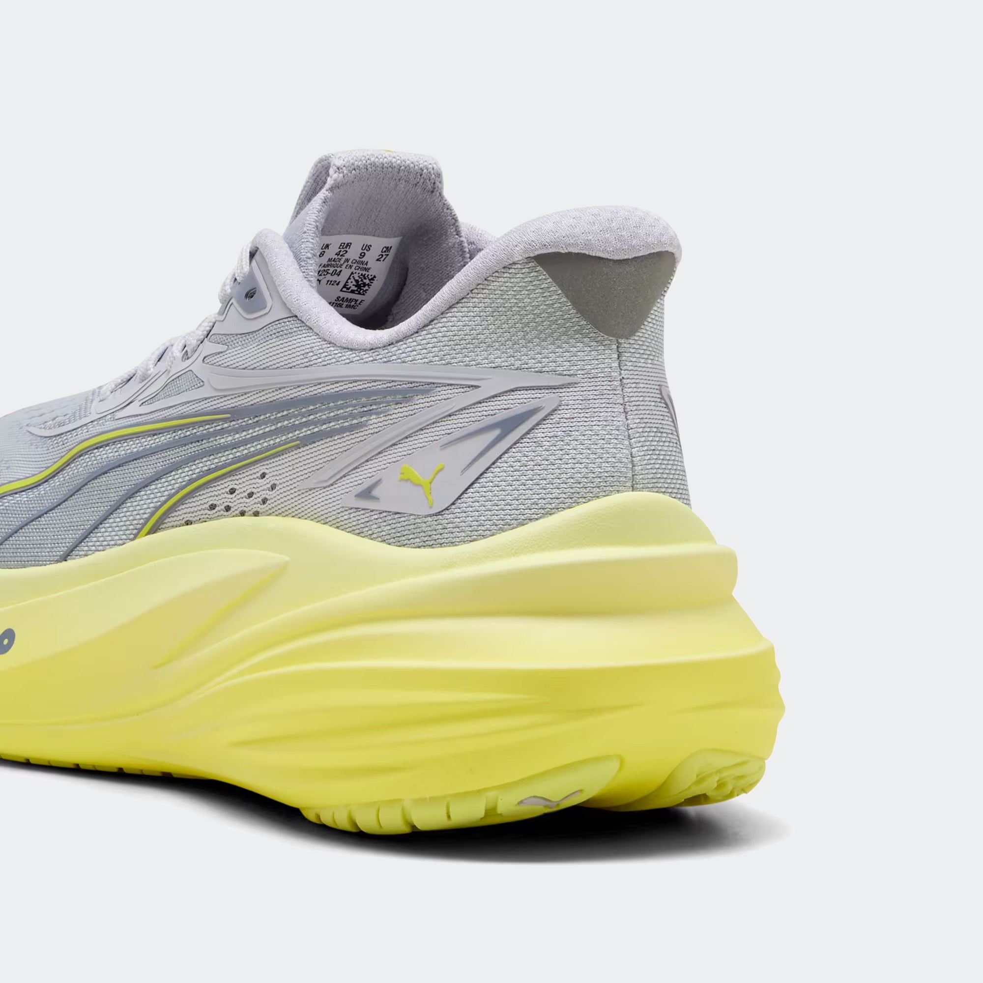 Men's PUMA MagMax NITRO Road Running Shoes Vibrant Silver / Lux Lime