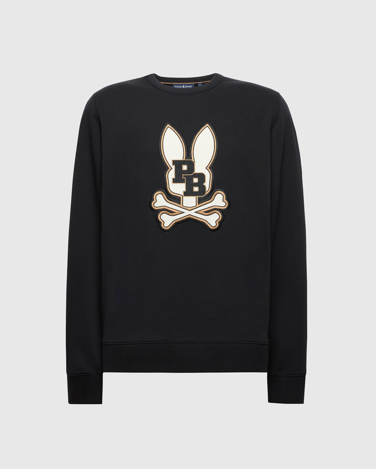 Men's Psycho Bunny Wade Cord Patch Crew Black | Chicago City
