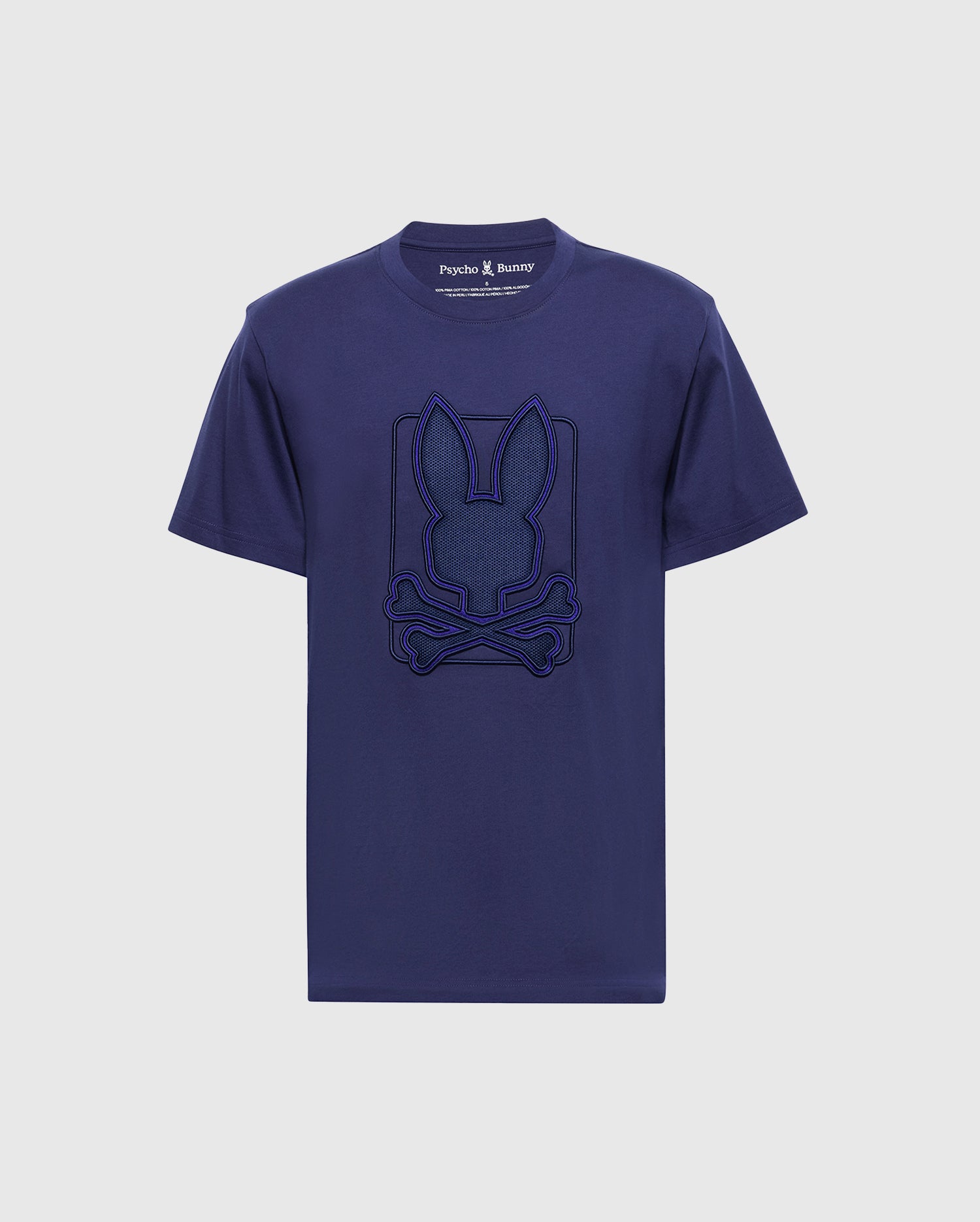 Men's Psycho Bunny Pierce Embroidered Graphic Tee Evening Blue
