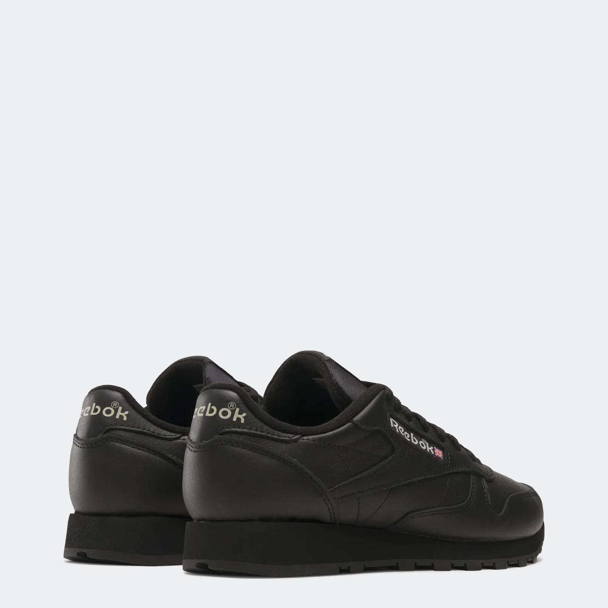 Men's Reebok Classic Leather Shoes Black / Pure Grey 5