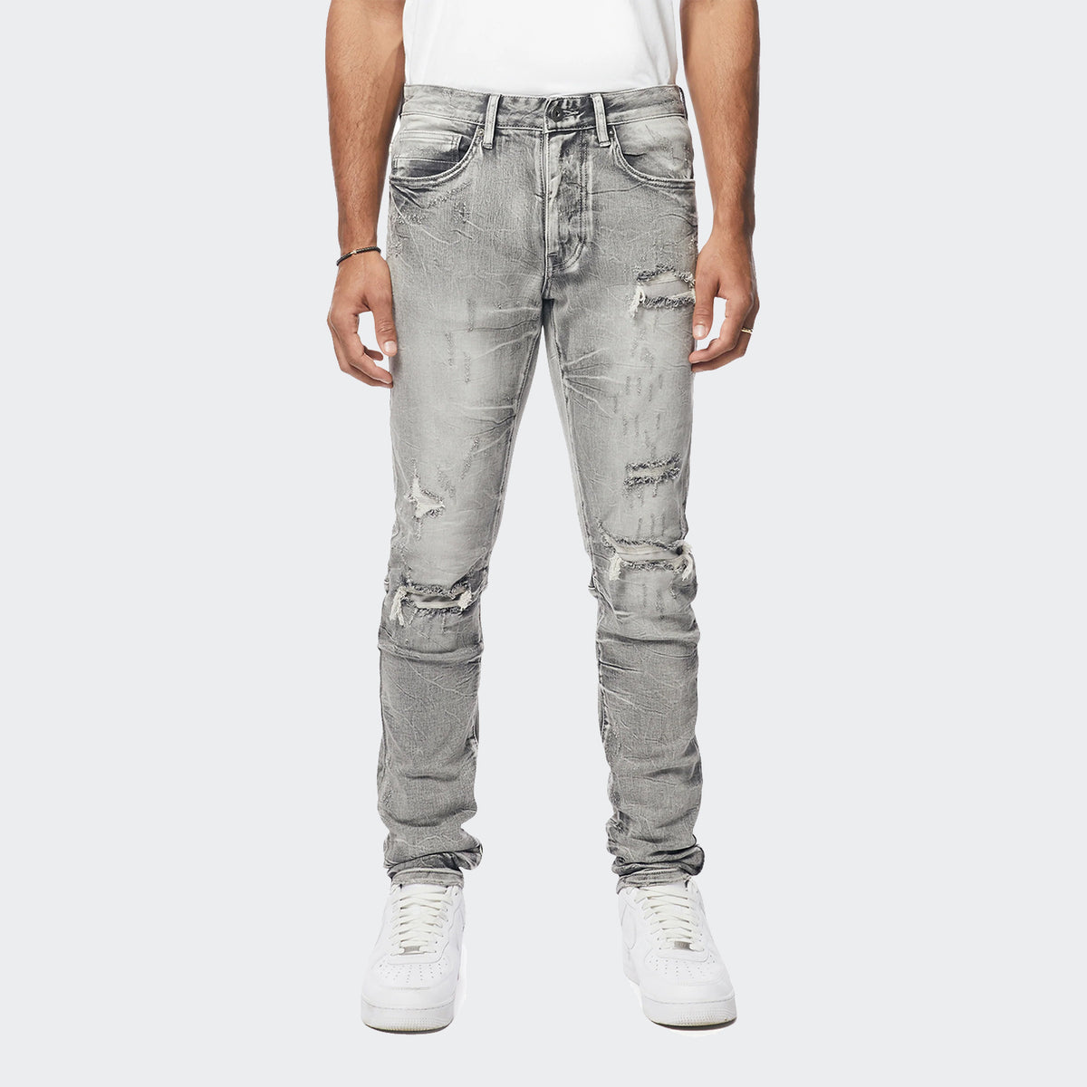 Smoke Rise Wave Effect Slim Denim Jeans | Chicago City Sports