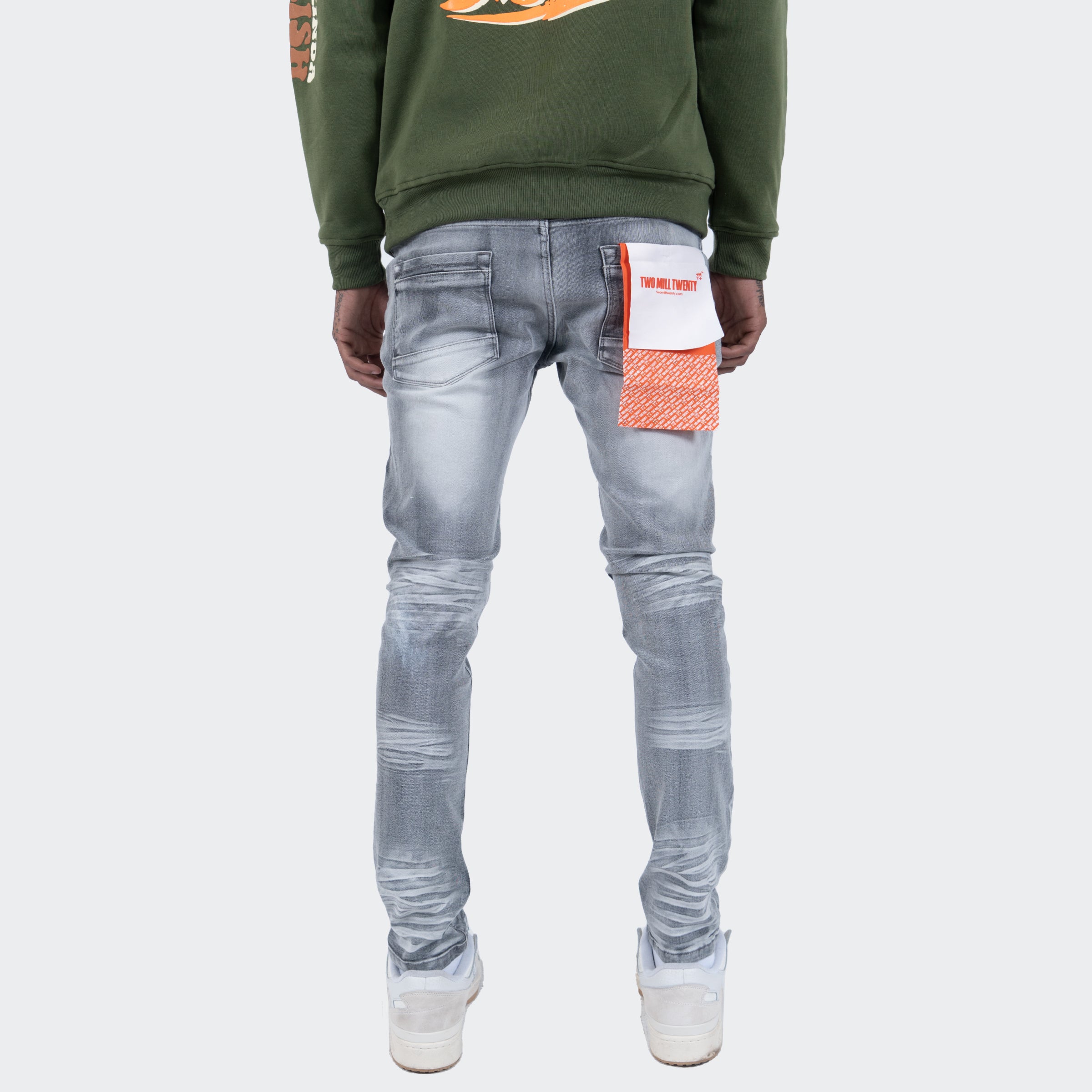 Men's TWO MILL TWENTY Augusta Distressed Skinny Jeans Gray Wash